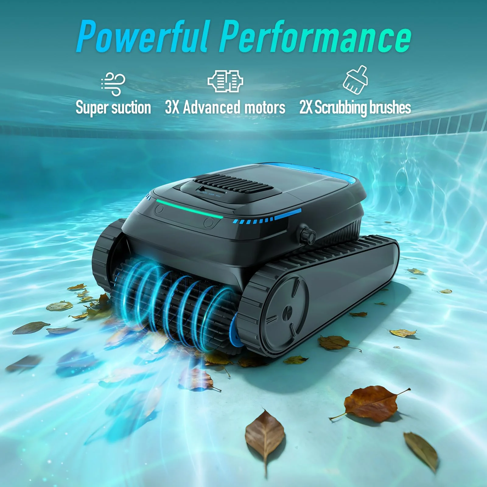 AIRROBO Cordless Robotic Pool Cleaner for Inground & Above Ground Pools, Smart Zigzag Navigation, Floor, Wall & Waterline Cleaning, 5000 GPH - Image 9