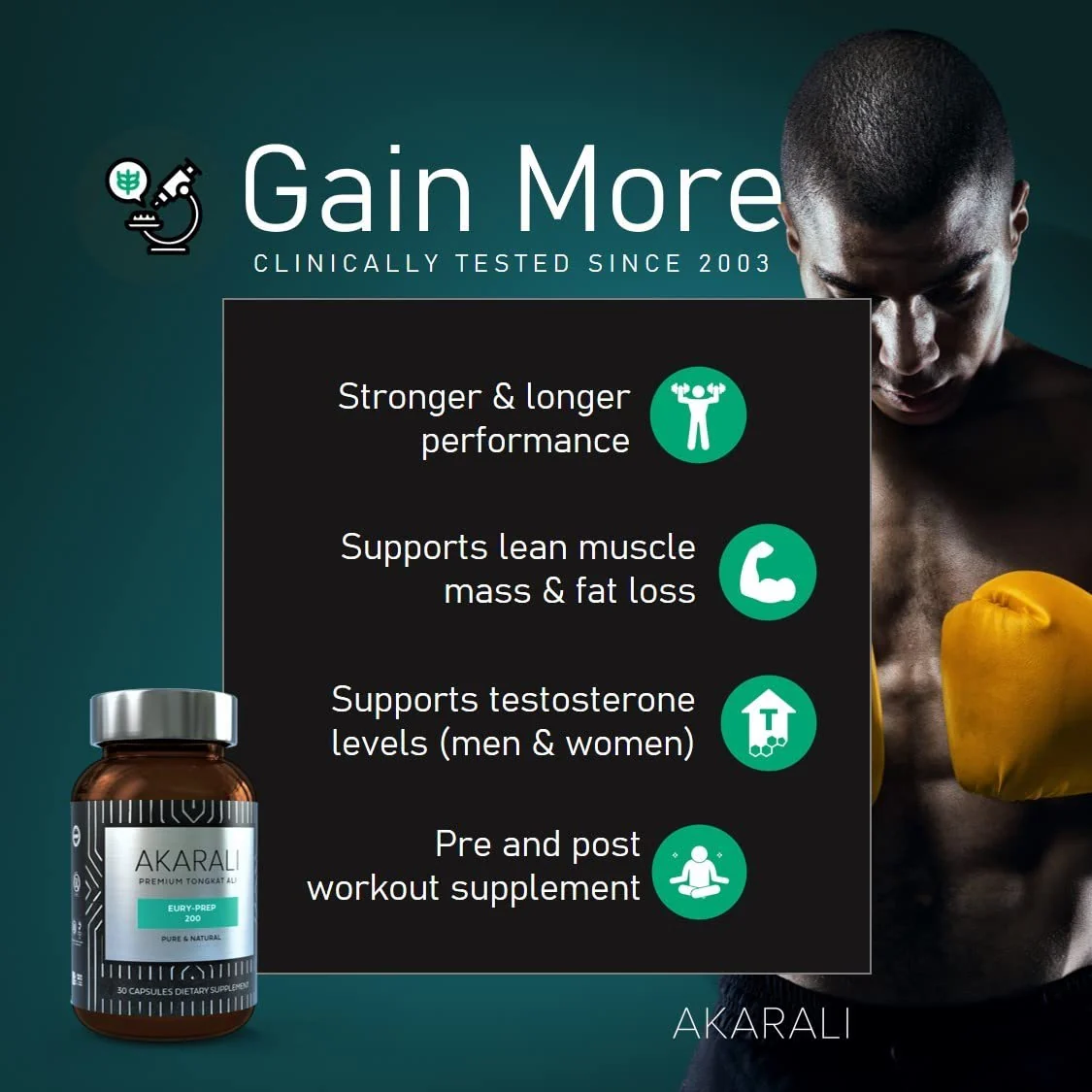 AKARALI Pure Tongkat Ali Longjack 200:1 Highly Concentrated 1.5% Eurycomanone US Patented Physta® Freeze-Dried Extraction Technology Supports Strength, Energy and Performance (30 Count) - Image 5