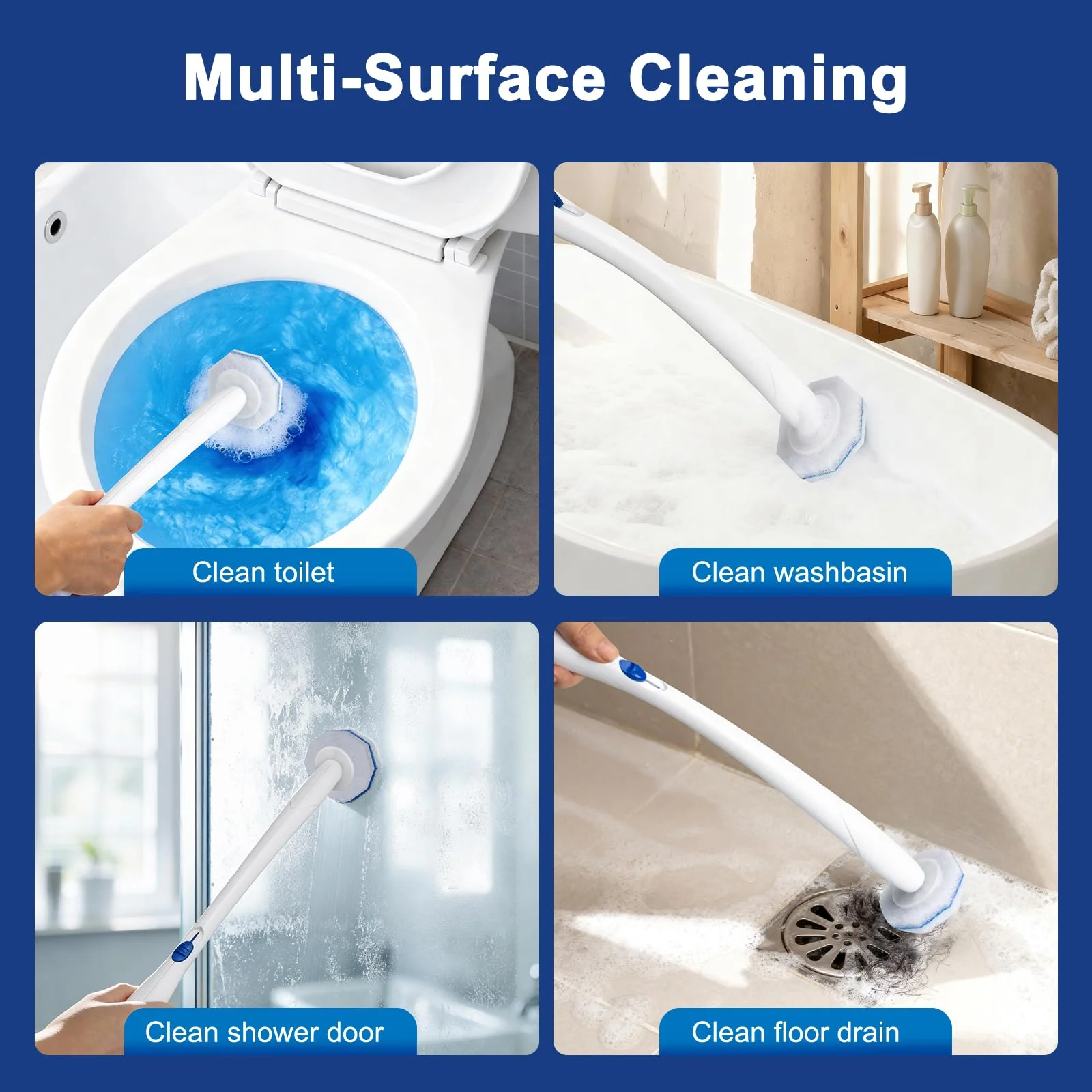 Akopryc 60pcs Toilet Cleaner Refill Pads for Clorox Wand, Upgrade 3-Layer Toilet Scrubber Refills, Won't Fall Apart, Powerful Foam, Safe On Porcelain, Bathroom Cleaning Essentials - Image 3