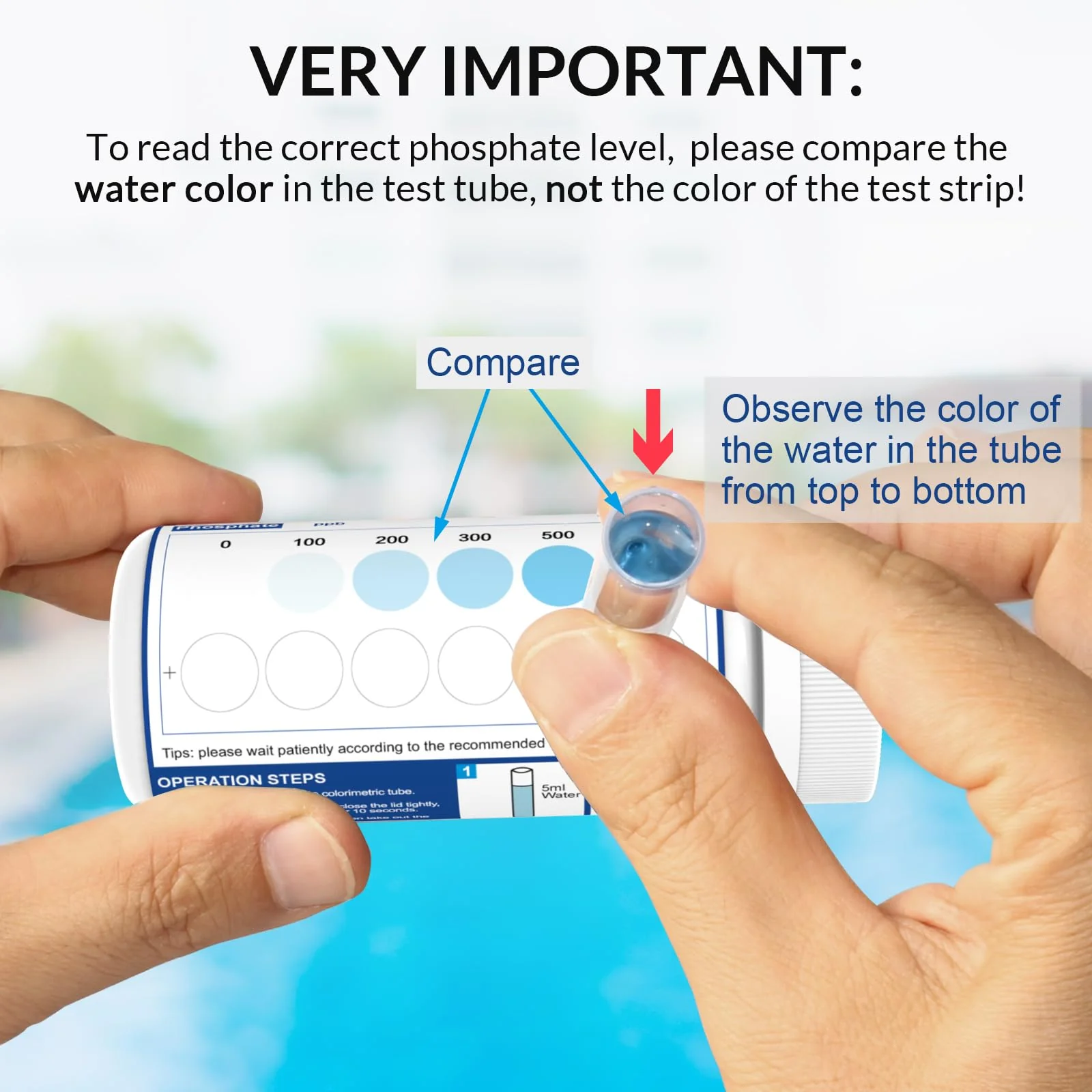 AKSBTEC Phosphate Test Kit - Pool Phosphate Test kit-50 Counts Phosphate Test Strips for Swimming Pool, Spa, Hot Tub,Aquarium,Fish Tank- Phosphate Test kit for Freshwater,Saltwater Testing - Image 3