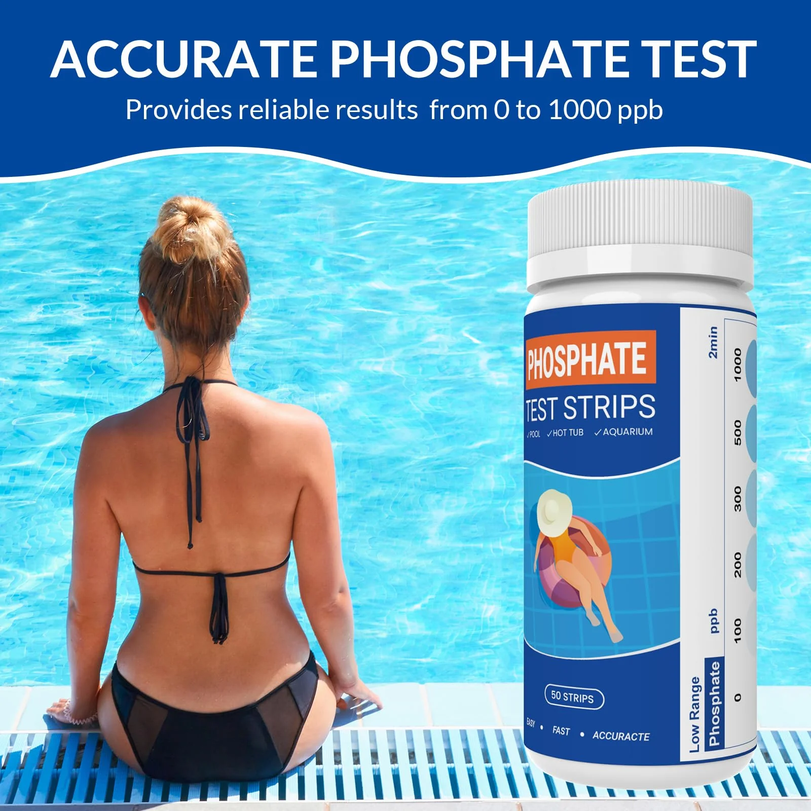 AKSBTEC Phosphate Test Kit - Pool Phosphate Test kit-50 Counts Phosphate Test Strips for Swimming Pool, Spa, Hot Tub,Aquarium,Fish Tank- Phosphate Test kit for Freshwater,Saltwater Testing - Image 6