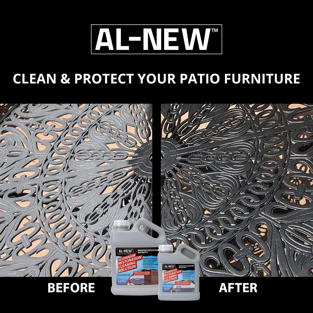 AL-NEW Aluminum Restoration Cleaning Solution | Clean & Restore Patio Furniture, Stainless Steel, and Other Household Metal Surfaces (32 Ounce Kit) - Image 7