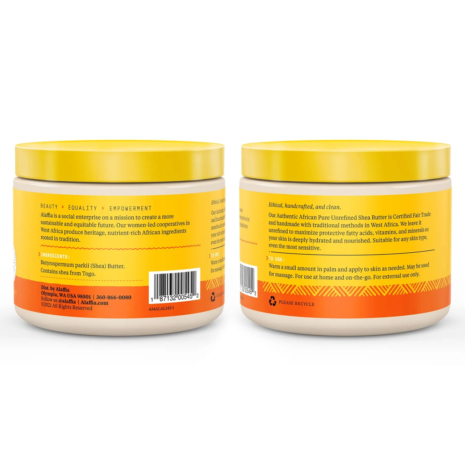 Alaffia EveryDay Shea Authentic Shea Butter, All Skin Types, Help Moisturize and Soften Skin with Shea Butter, Unscented, (2 Pack-11 Fl Oz Ea) - Image 8