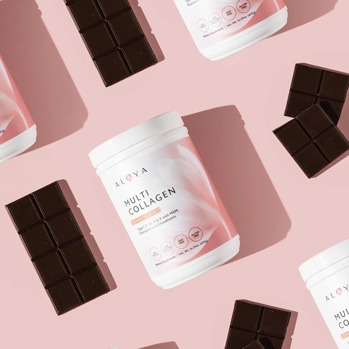 Alaya Multi Collagen Powder - Type I, II, III, V, X Hydrolyzed Collagen Peptides Protein Powder Supplement with MSM + GC (Chocolate) - Image 6