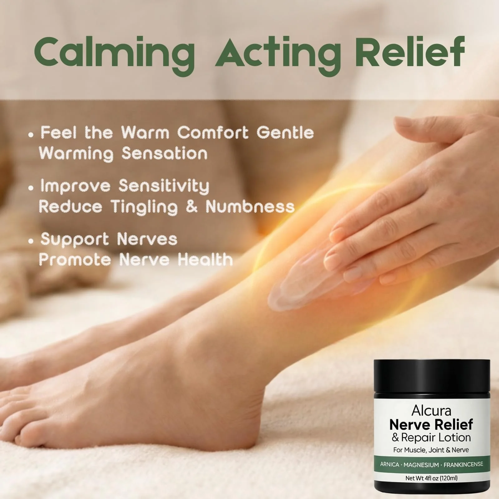 Alcura Nerve Cream, Alcura Neuropathy Lotion with Arnica, Daily Nourishment for Health, Suitable for Knee, Lumbar, Neck, Hand and Foot - Image 2