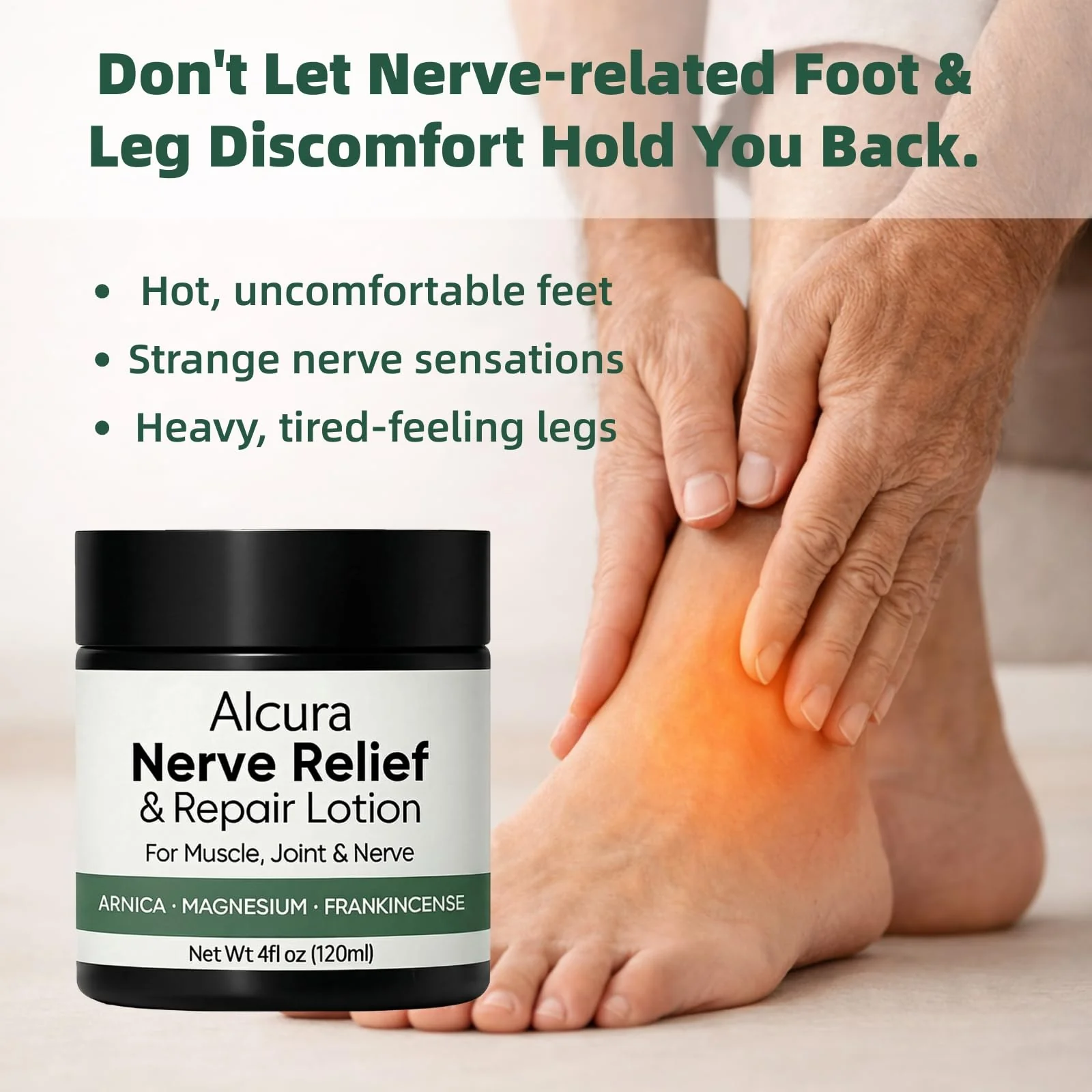 Alcura Nerve Cream, Alcura Neuropathy Lotion with Arnica, Daily Nourishment for Health, Suitable for Knee, Lumbar, Neck, Hand and Foot - Image 4