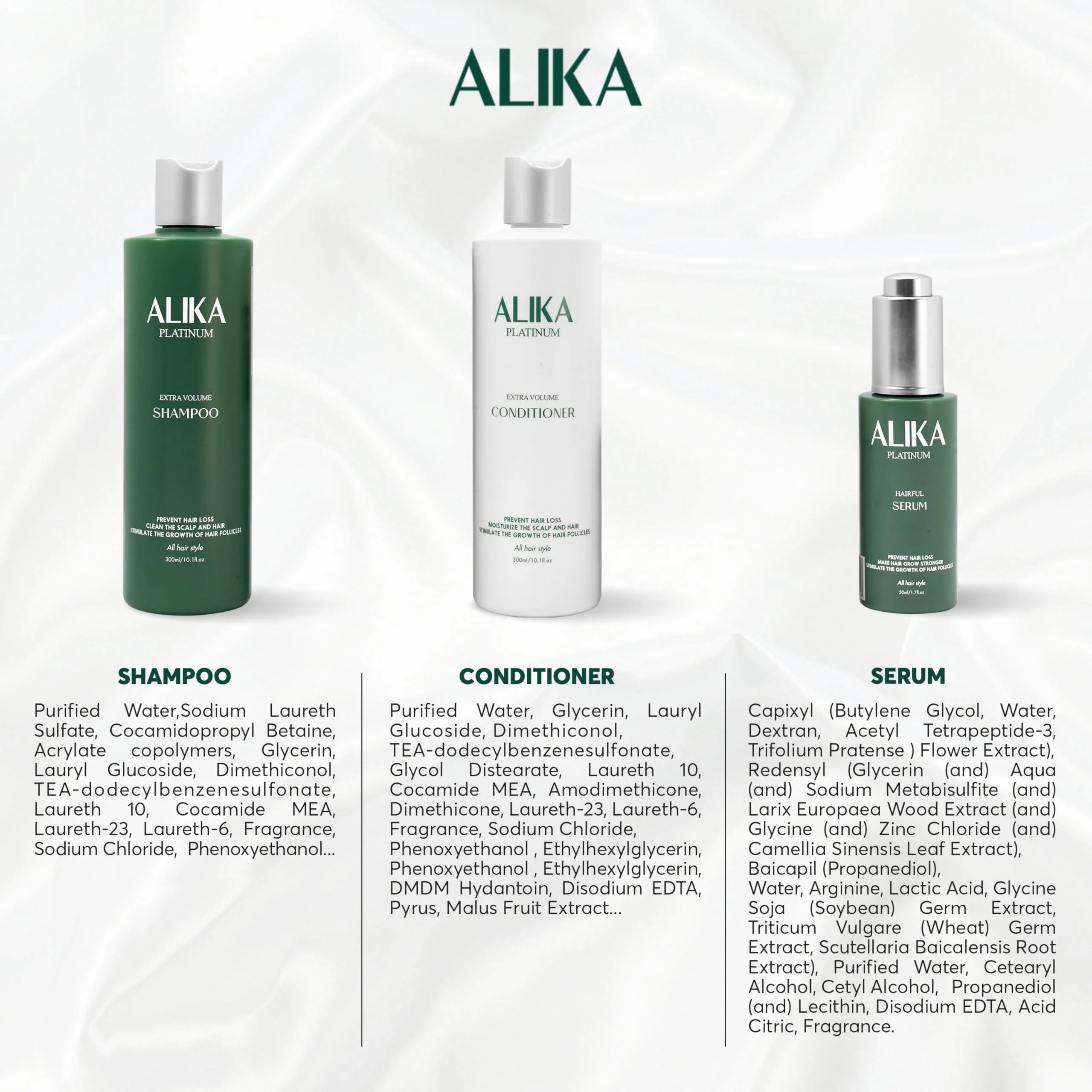 ALIKA Shampoo, Conditioner, And Serum Set Hair Growth, Grow Gorgeous Hair Growth, Hair Loss Treatments for Women, Men, Suitable For Dry, Oily, Normal Scalp - Image 2