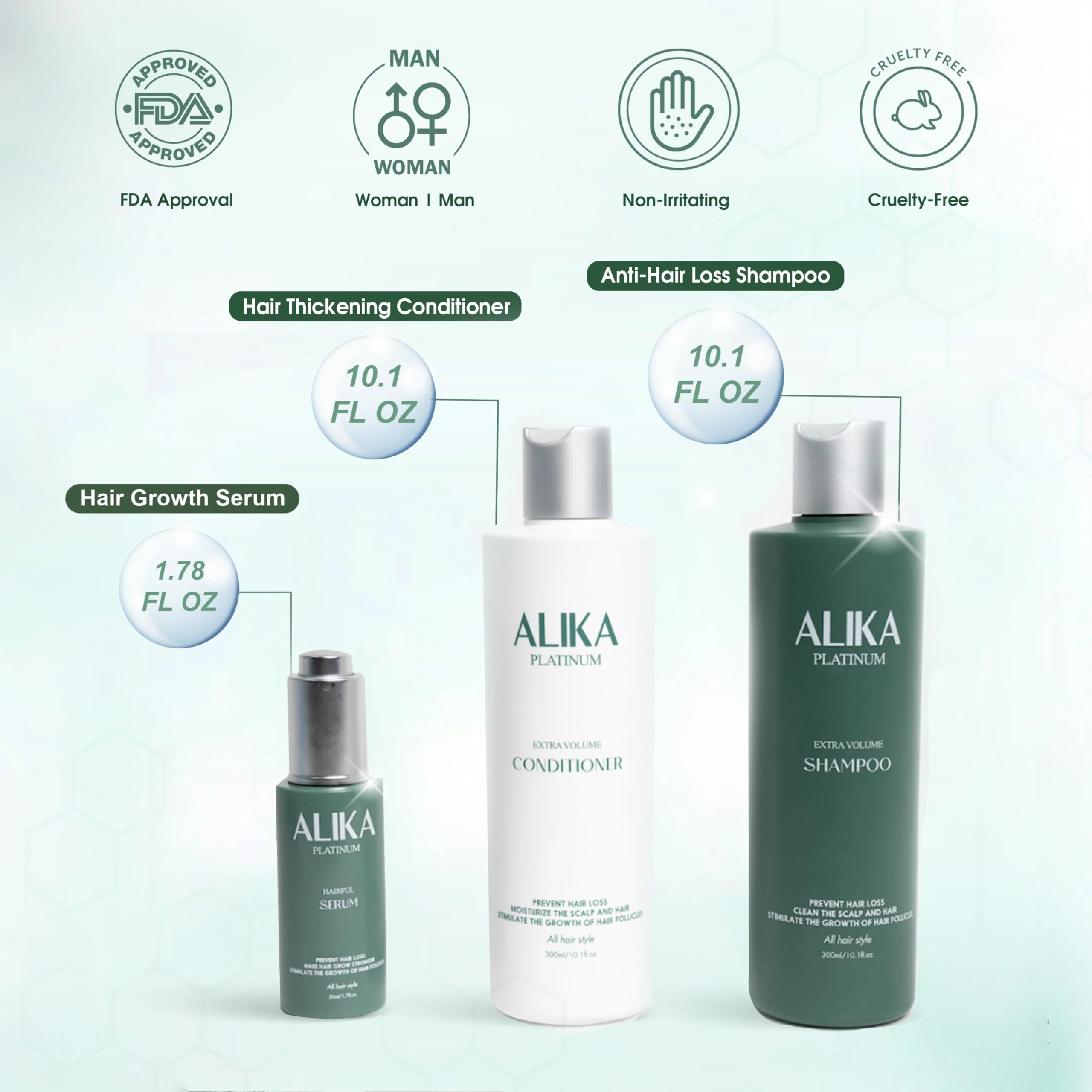 ALIKA Shampoo, Conditioner, And Serum Set Hair Growth, Grow Gorgeous Hair Growth, Hair Loss Treatments for Women, Men, Suitable For Dry, Oily, Normal Scalp - Image 8