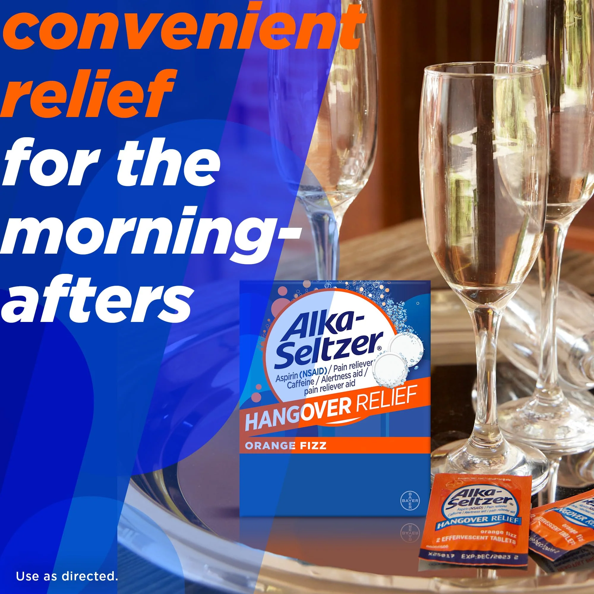 Alka-Seltzer Hangover Relief Tablets, Fast Relief Starts In About 15 Minutes for Headaches, Body Aches & Mental Fatigue, Bachelorette & Bachelor Party Packs 60 Count (3 Boxes, 20 Tablets Each) - Image 5