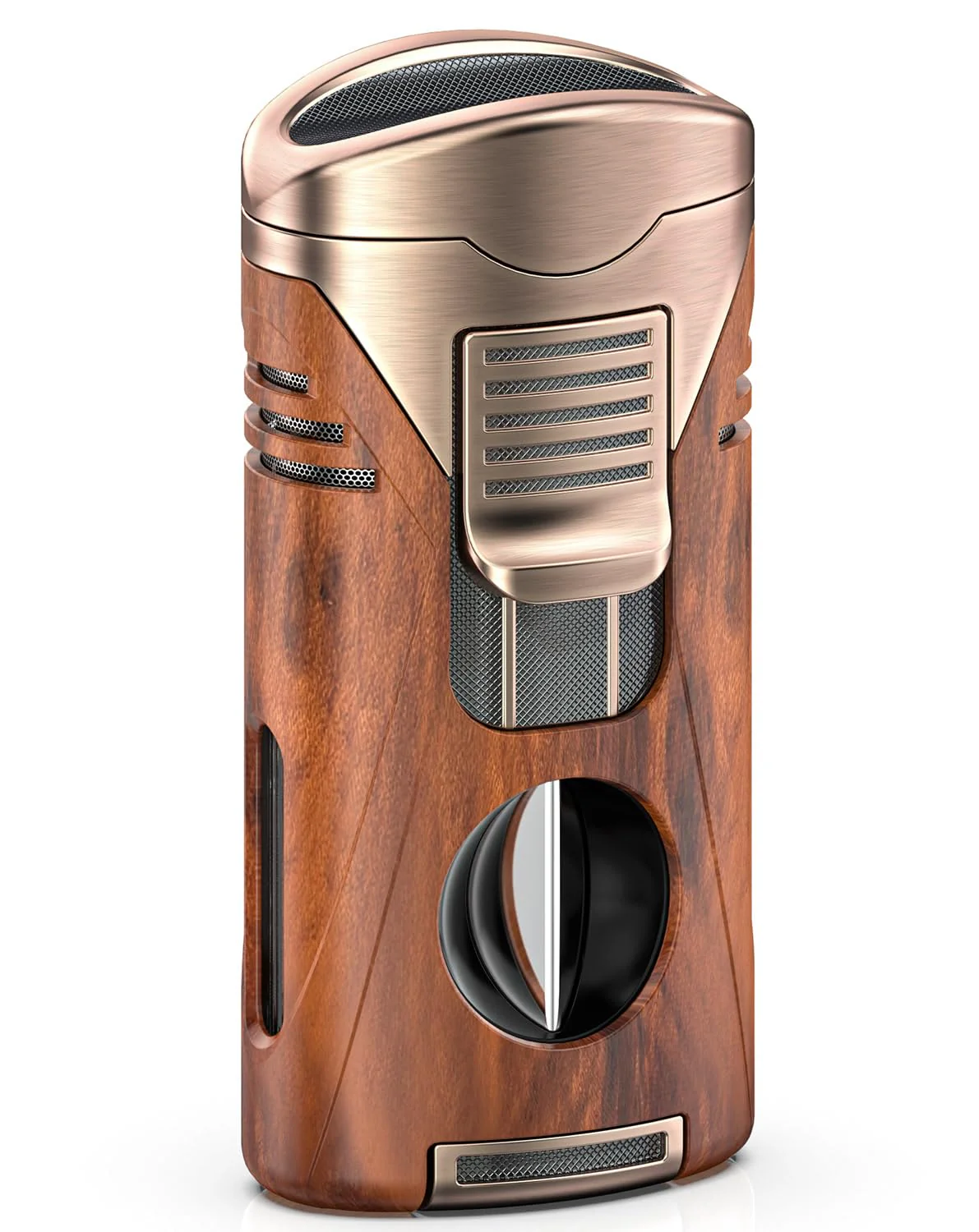 All-in-One Butane Torch Lighter, for Men, Wood Grain