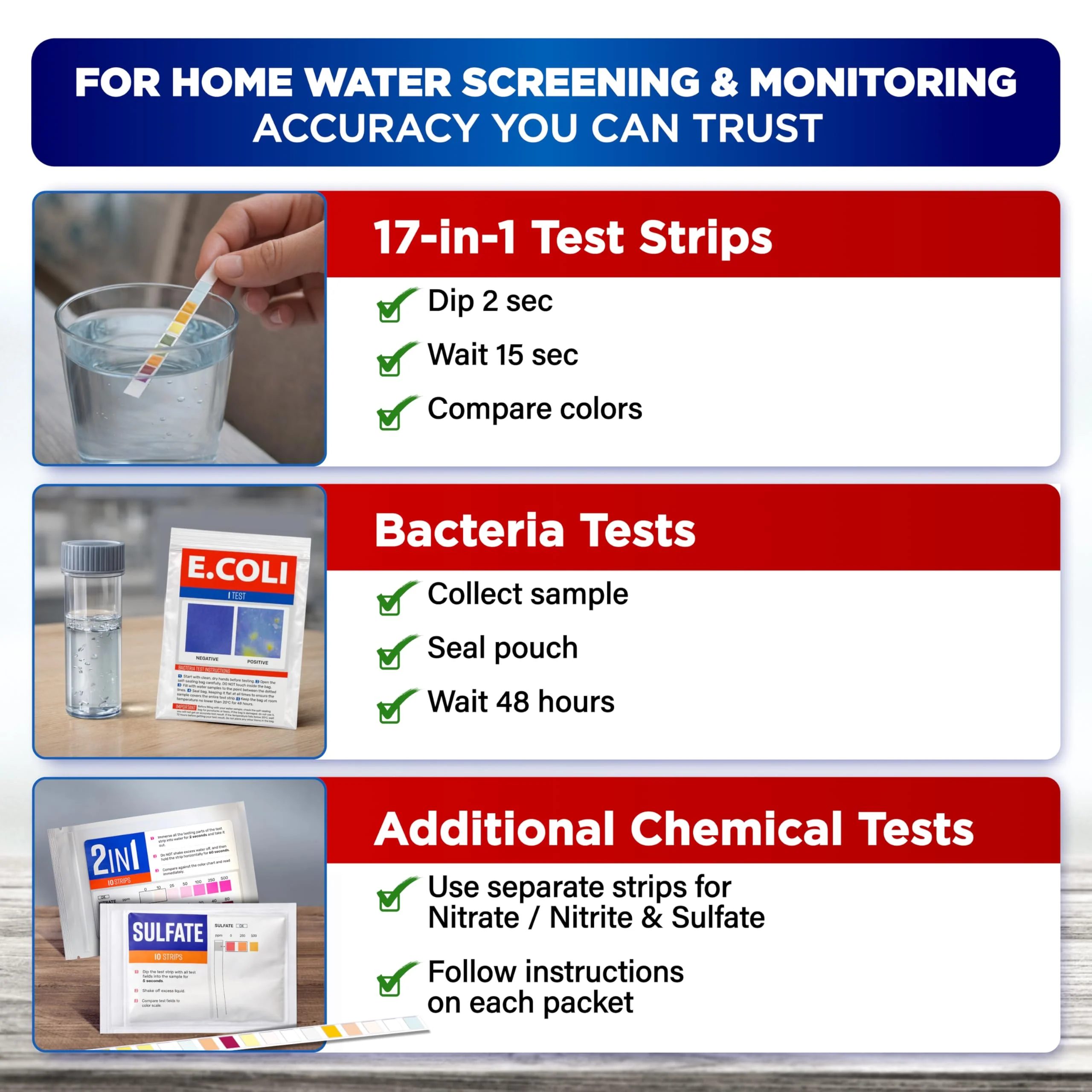 All-New 20 in 1 Drinking Water Testing Kit 120 Strips, Home Tap and Well Water Test Kit for Hardness, Lead, Iron, Copper, Chlorine, Fluoride - Image 8