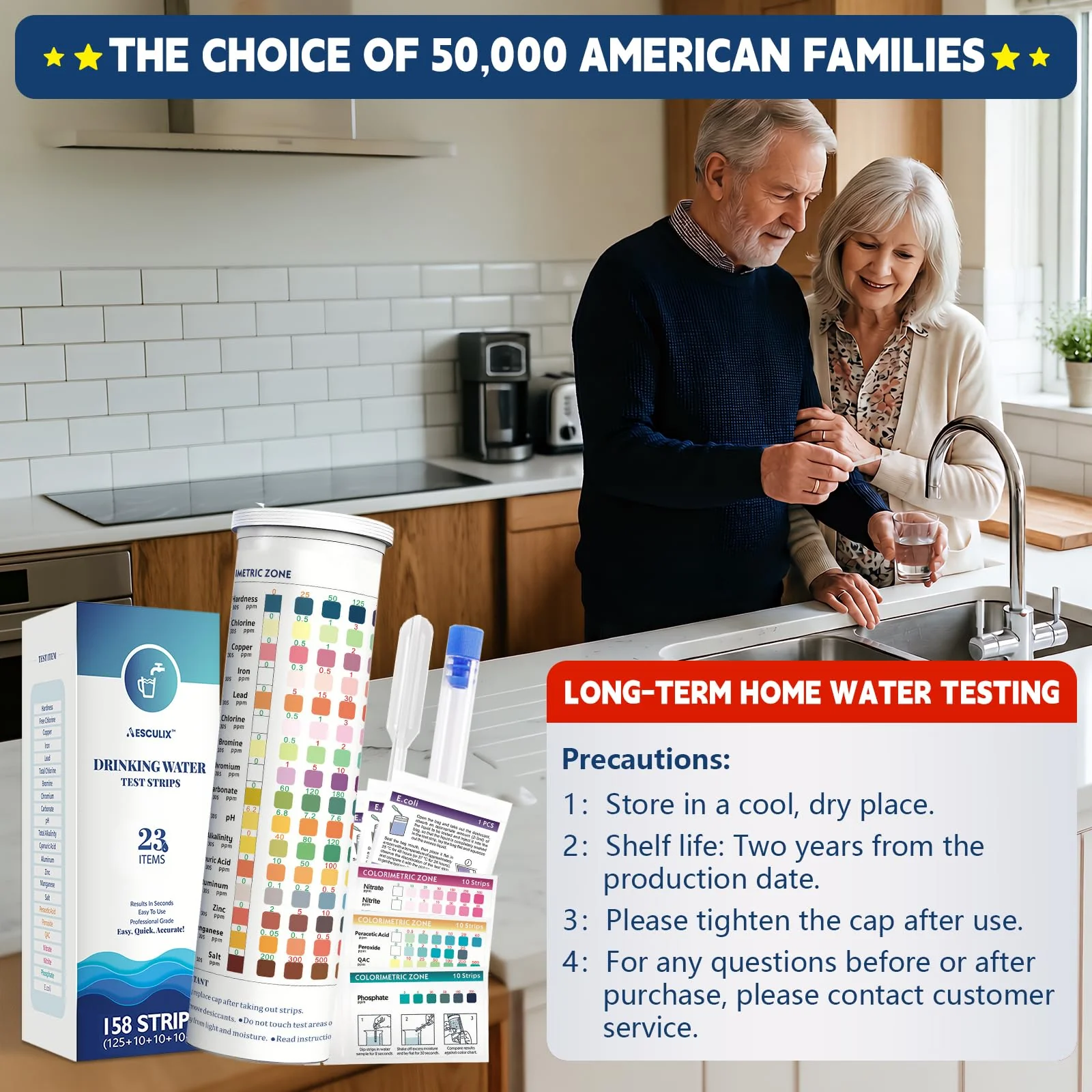 All-New 23 in 1 Drinking Water Testing Kit 158 Strips,Well Water Testing Kit & Water Test Strip for House Water for Hardness，Chlorine,Copper,Iron,Lead,pH and More - Image 3