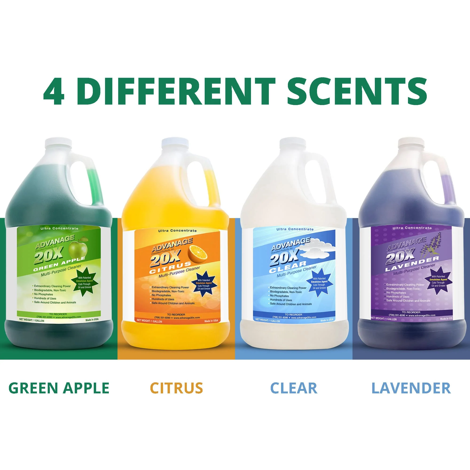 All Purpose Cleaner Concentrate - Advanage 20X The Wonder Cleaner Green Apple for All Surfaces Around Bathroom, Kitchen, Oil and Grease, Multi Purpose Cleaner for Household Cleaning Solution, 128 FlOz - Image 2