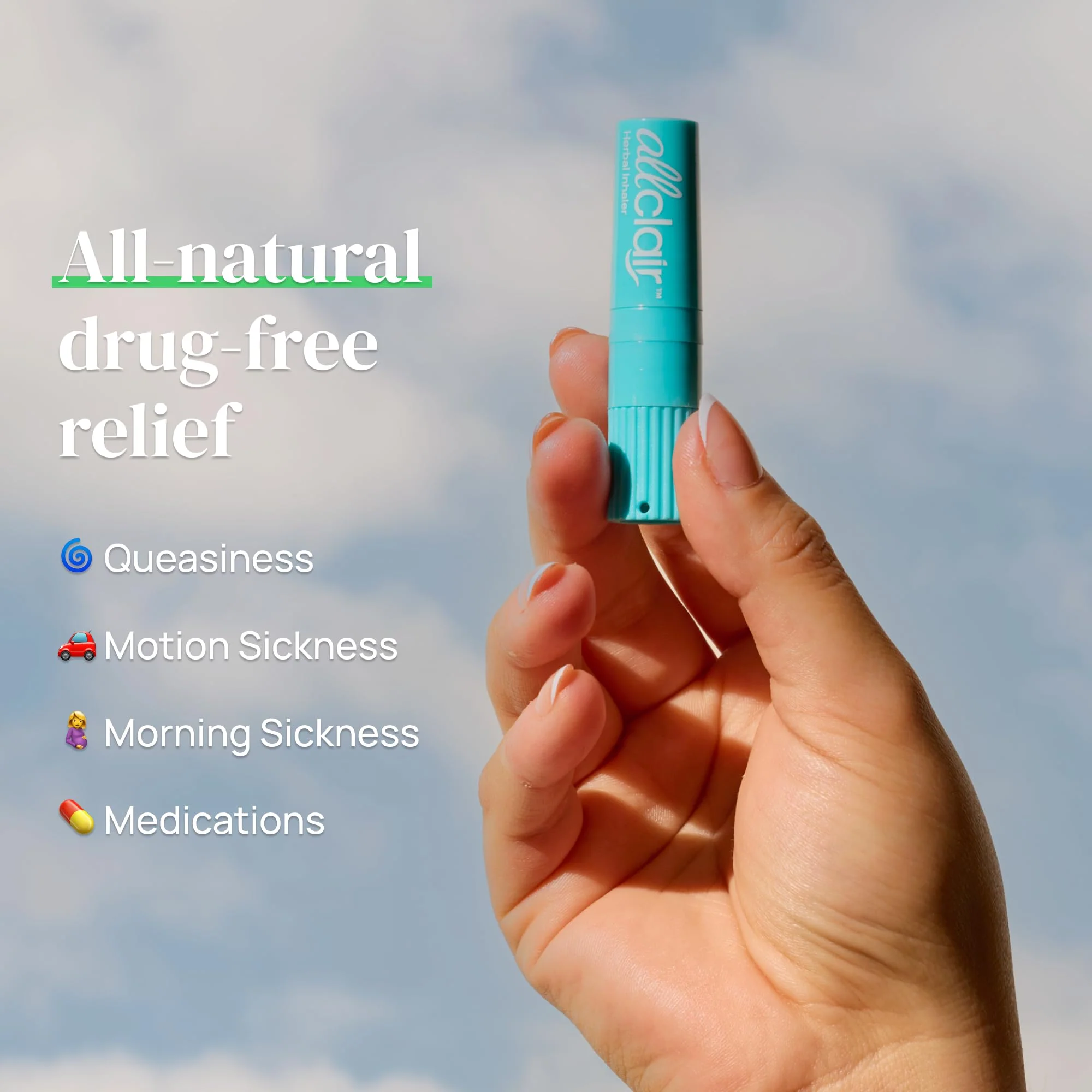 Allclair Nausea Relief Inhaler for Motion & Morning Sickness – Fast-Acting, Non-Drowsy, Natural Alternative to Pills & Patches, Travel Essential (3 Inhalers) - Image 3