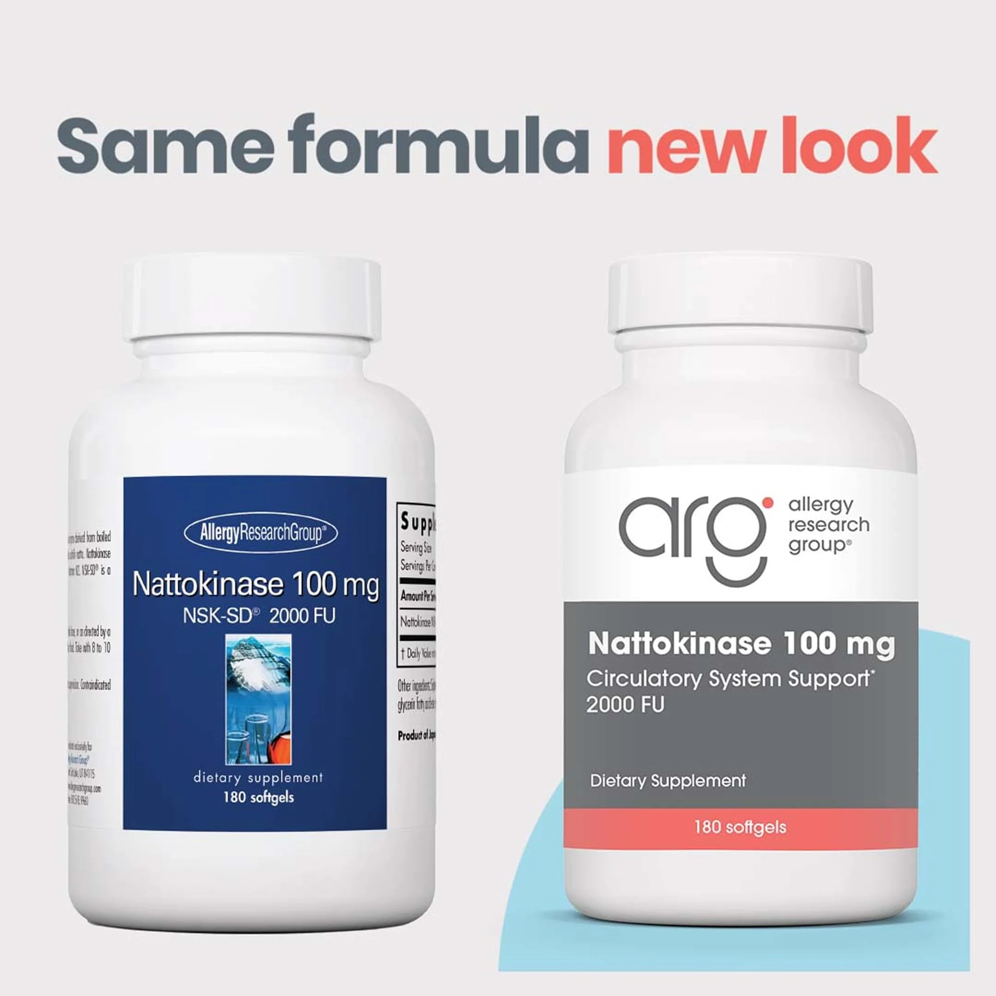 Allergy Research Group ARG Nattokinase 100 mg - Supplement to Support Healthy Circulation - Delivers 100 mg Nattokinase NSK-SD from Fermented Soybeans per Serving - 180 Servings - 180 Capsules - Image 2