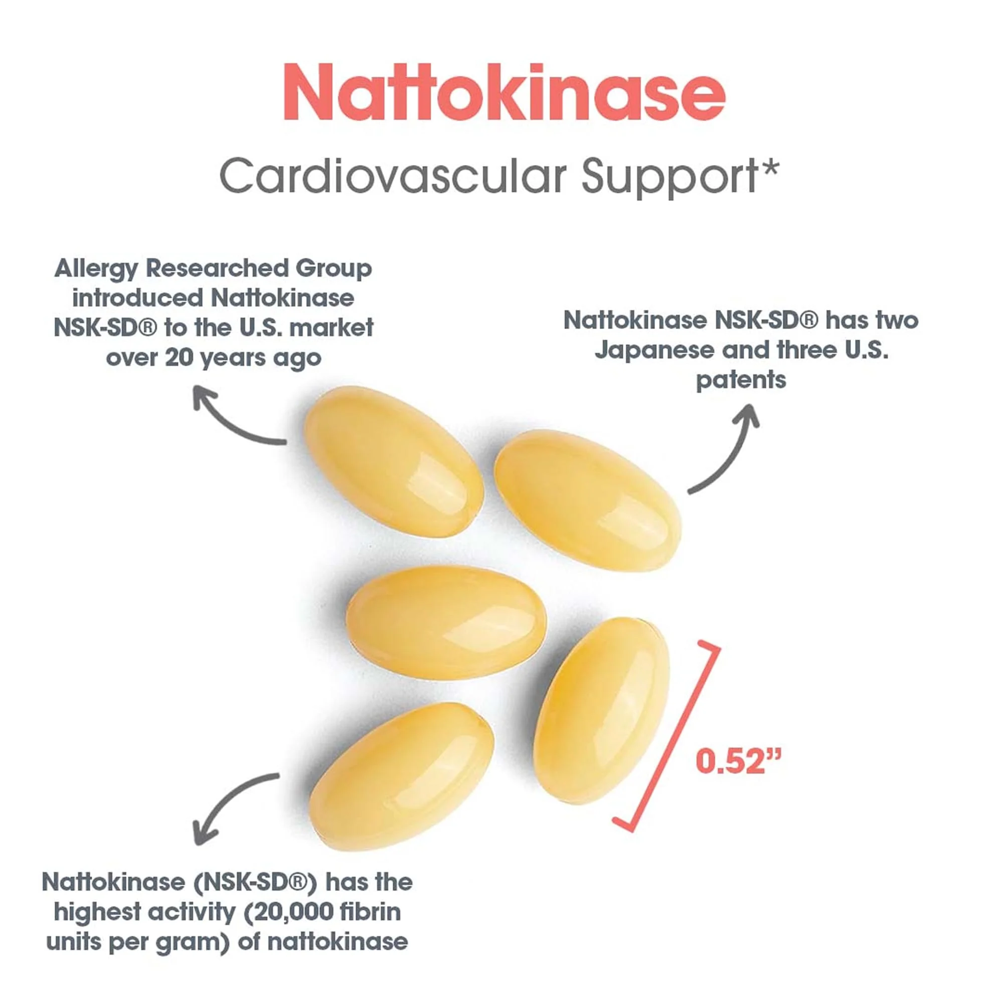 Allergy Research Group ARG Nattokinase 100 mg - Supplement to Support Healthy Circulation - Delivers 100 mg Nattokinase NSK-SD from Fermented Soybeans per Serving - 180 Servings - 180 Capsules - Image 5