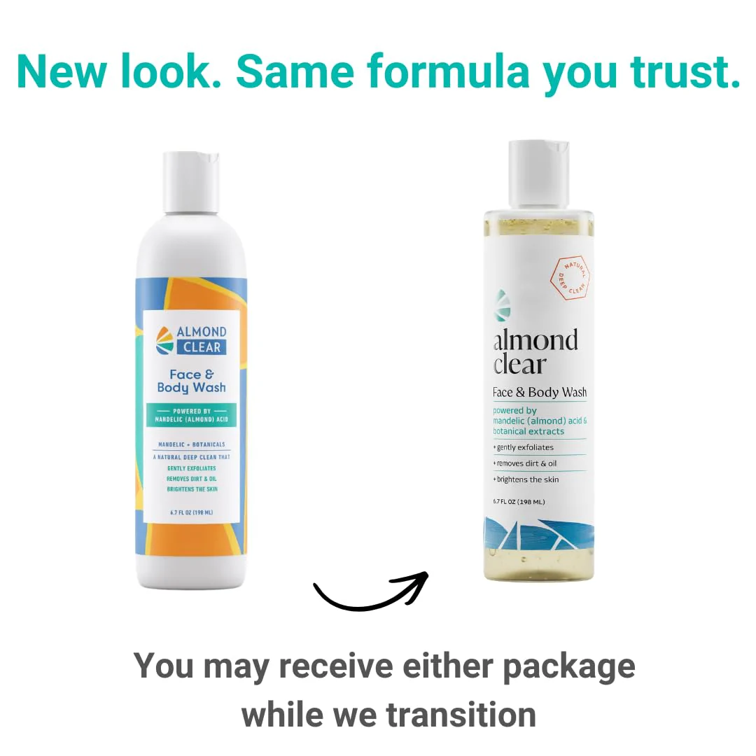 Almond Clear Face & Body Wash [6.7 Fl Oz] Skin Care for Acne and Folliculitis-Prone Skin - Gentle Everyday Exfoliating Cleanser with Mandelic Acid and Botanicals - Image 4
