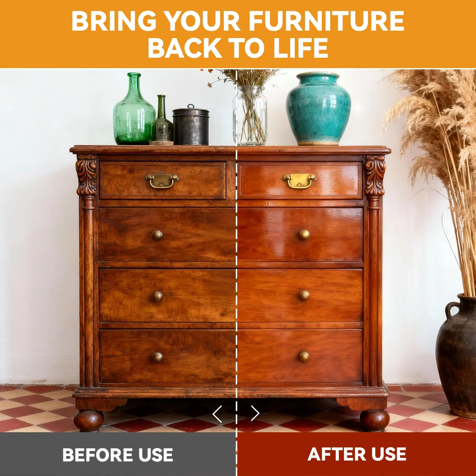 Alofoyo 2-in-1 Furniture Polish Wood Cleaner - 2Pack Natural Orange Oil Spray Protect Wood Surface Safely, Enhanced Furniture Restorer Finish Cabinets, Tables, Antique, Floor, 32oz Total - Image 6