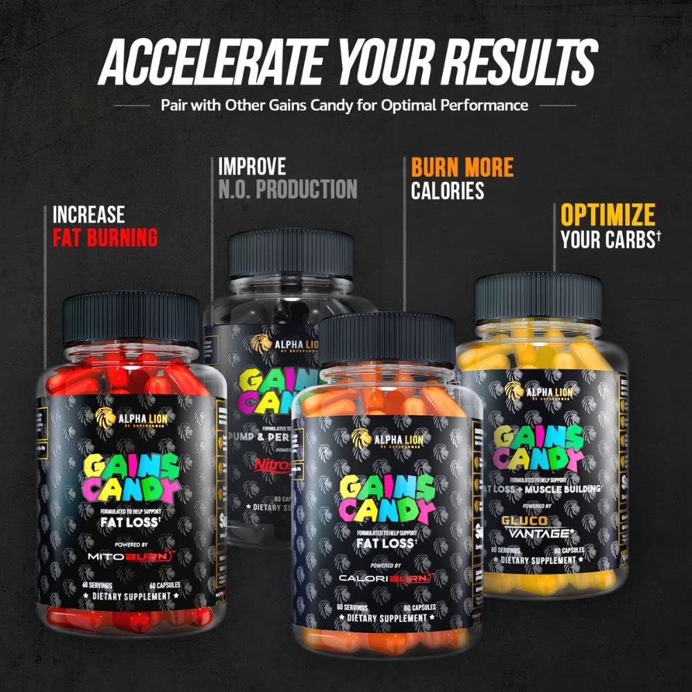 ALPHA LION Gains Candy, Pills that Support Weight Loss, Energy Supplements, 100% Natural Extract, Calorie Burning, Regulates Healthy Metabolism, 60 Capsules (Fat Loss - CaloriBurn®) - Image 2