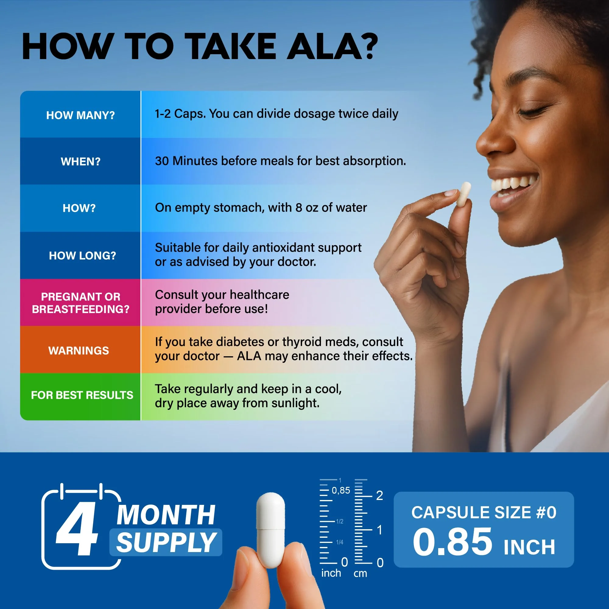 Alpha Lipoic Acid 600mg - ALA Supplement Antioxidant for Nerve, Energy & Metabolism Support - Extra Strength with Benfotiamine, B1 & B12 - Lab Tested, NON-GMO & Vegan - 240 Capsules, 4 Month Supply - Image 5