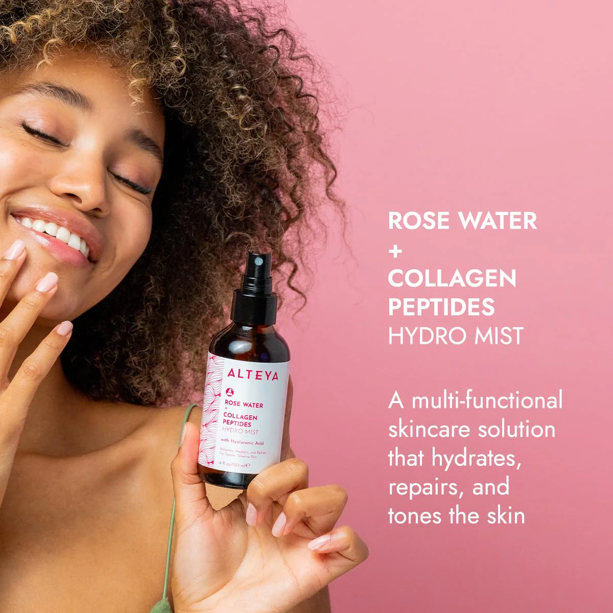 Alteya Organics Rose Water Face Toner – With Collagen Peptides & Hyaluronic Acid – Hydrating Facial Mist for Anti-Aging, Firming & Radiant Skin – 4 Fl Oz / 120mL - Image 8