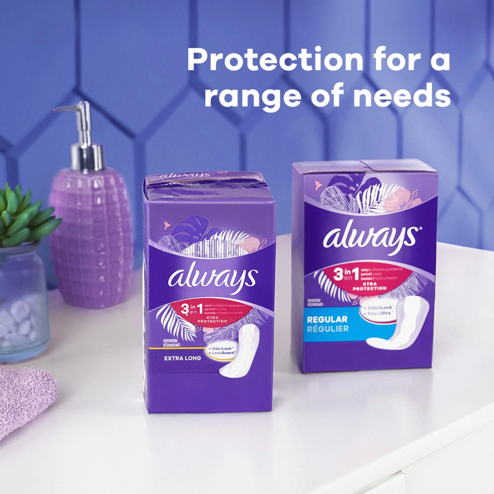 Always 3-in-1 Xtra Protection, Daily Liners for Women, Extra Long, with Leakguard + Rapid Dry, Deodorizing, 48 Count x 3 Packs (144 Count Total) (Packaging May Vary) - Image 7