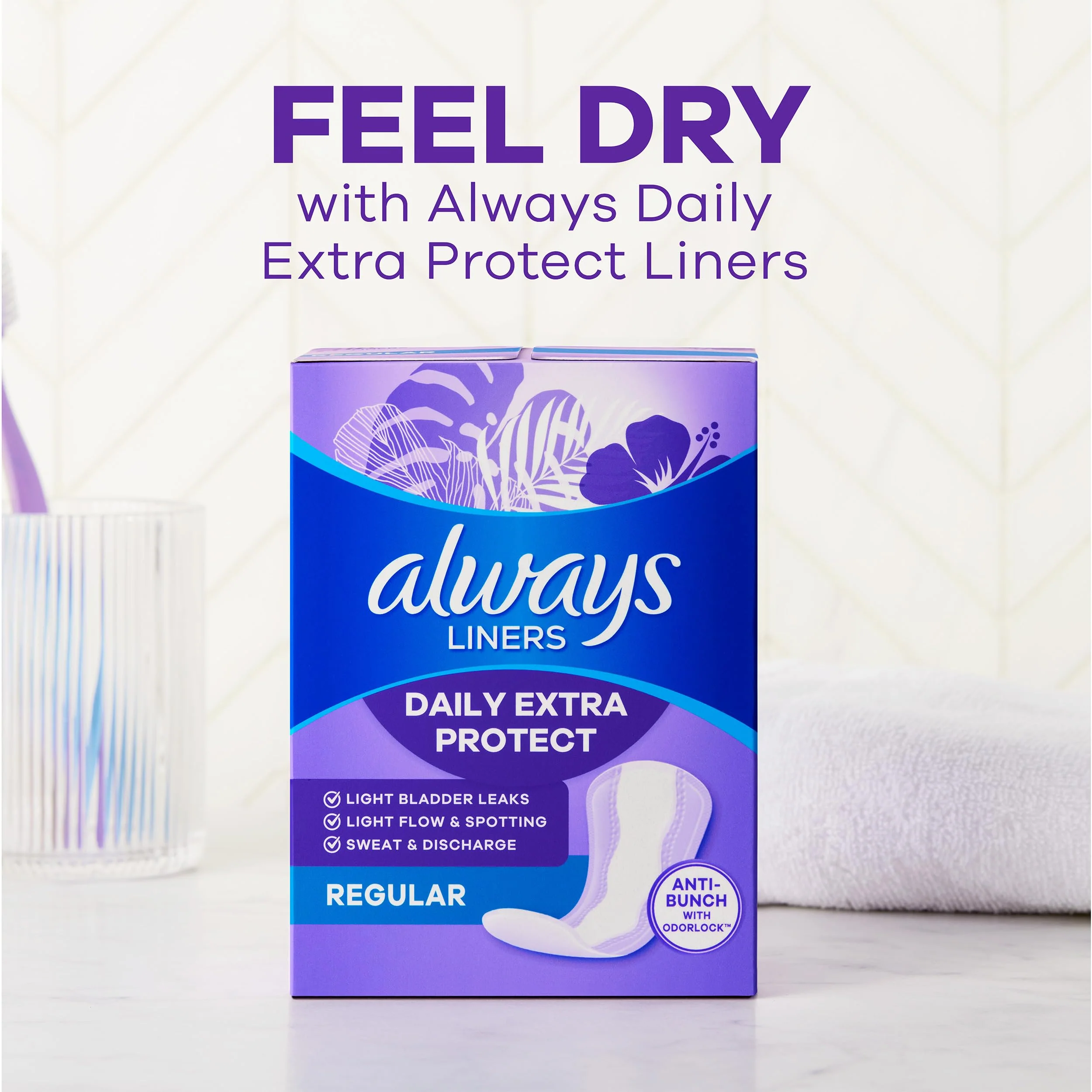 Always Panty Liners for Women Anti-Bunch Xtra Protection Daily Liners, Extra Long, Unscented, 116 Count - Image 6