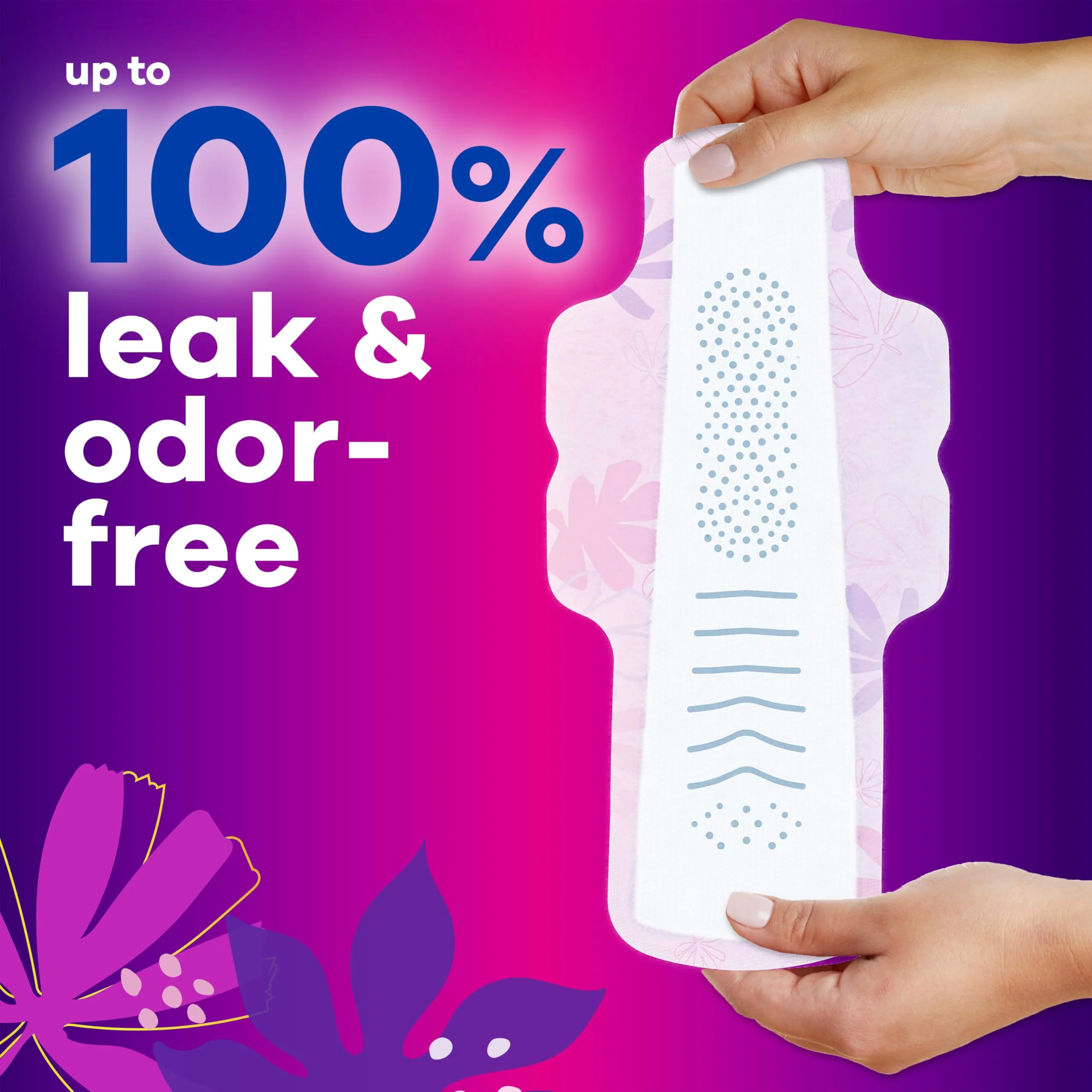 Always Radiant Feminine Pads for Women, Flexfoam Pads with Wings, Size 5, Extra Heavy Overnight Absorbency, Lightly Scented, 54 Count (3 Packs of 18) - Image 3