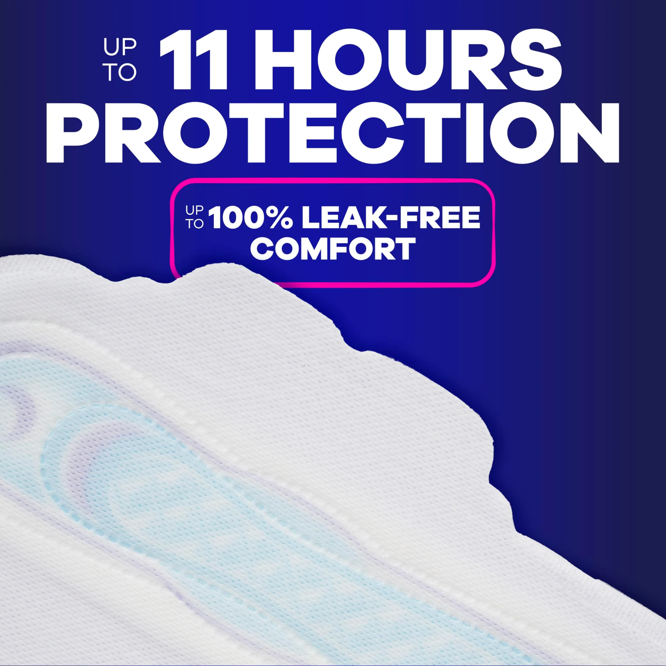 Always Ultra Thin Feminine Pads with Wings for Women, Size 4, Overnight Absorbency, Unscented, Up to 100% Leak-Free Comfort, 96 Count - Image 4
