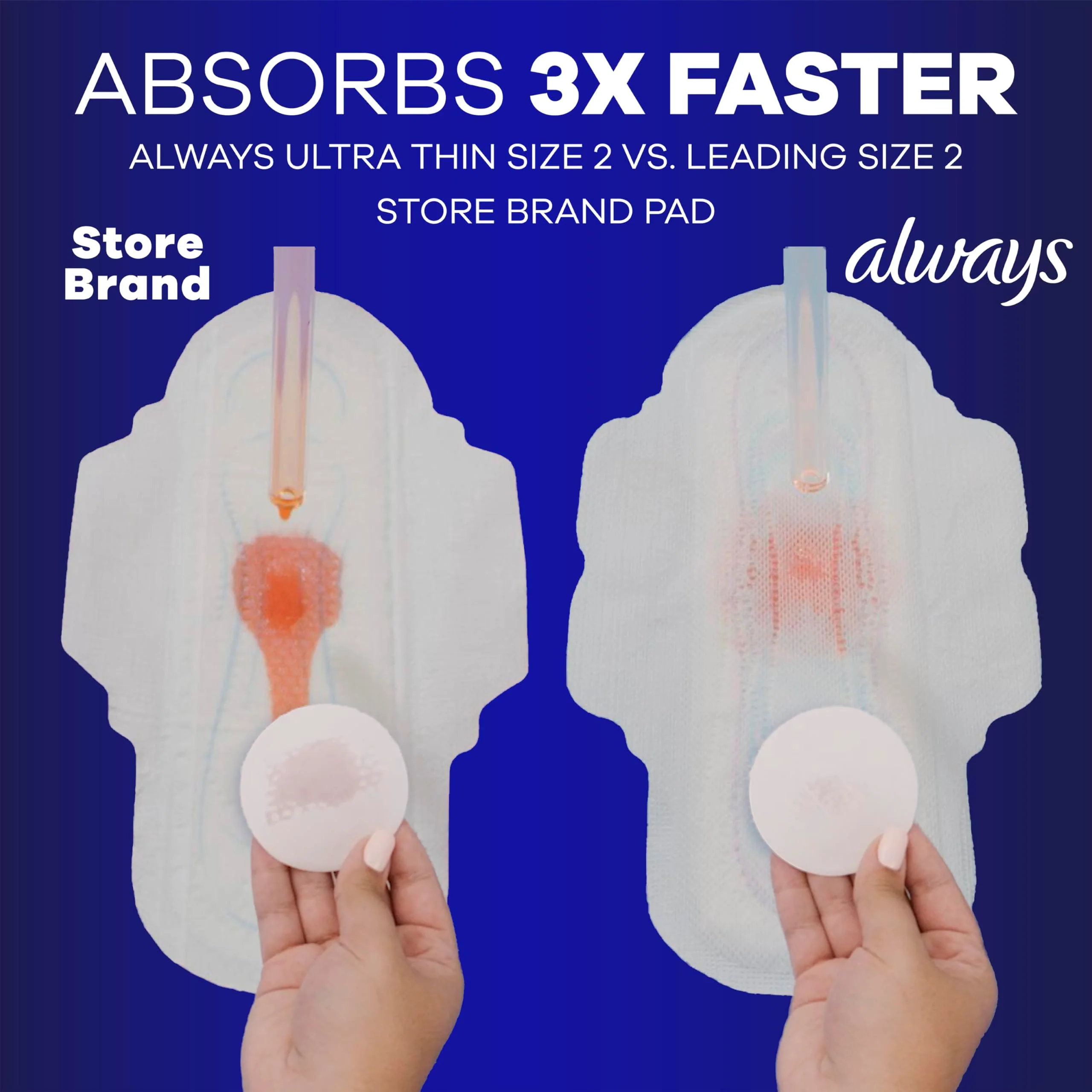 Always Ultra Thin Overnight Pads, Size 5, Extra Heavy Overnight, Unscented, 92 Count (2 Packs of 46) - Image 3