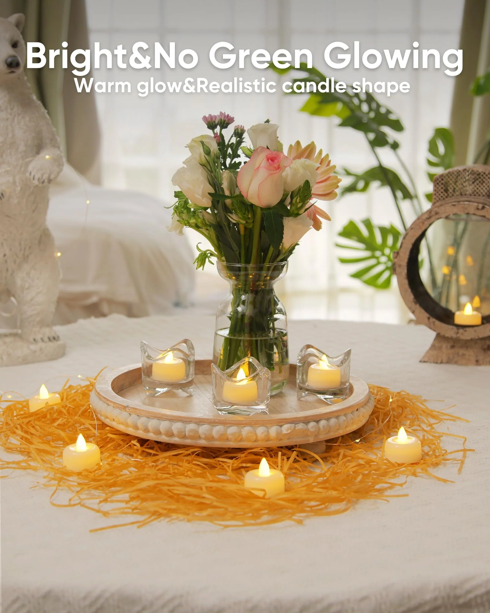 Amagic 100Pack Flameless LED Tea Lights Candles Battery Operated, Electric Fake Tealight Candles for Votive, Halloween, Christmas, Home Decor, Wedding, Table Decor (100Pack) - Image 7