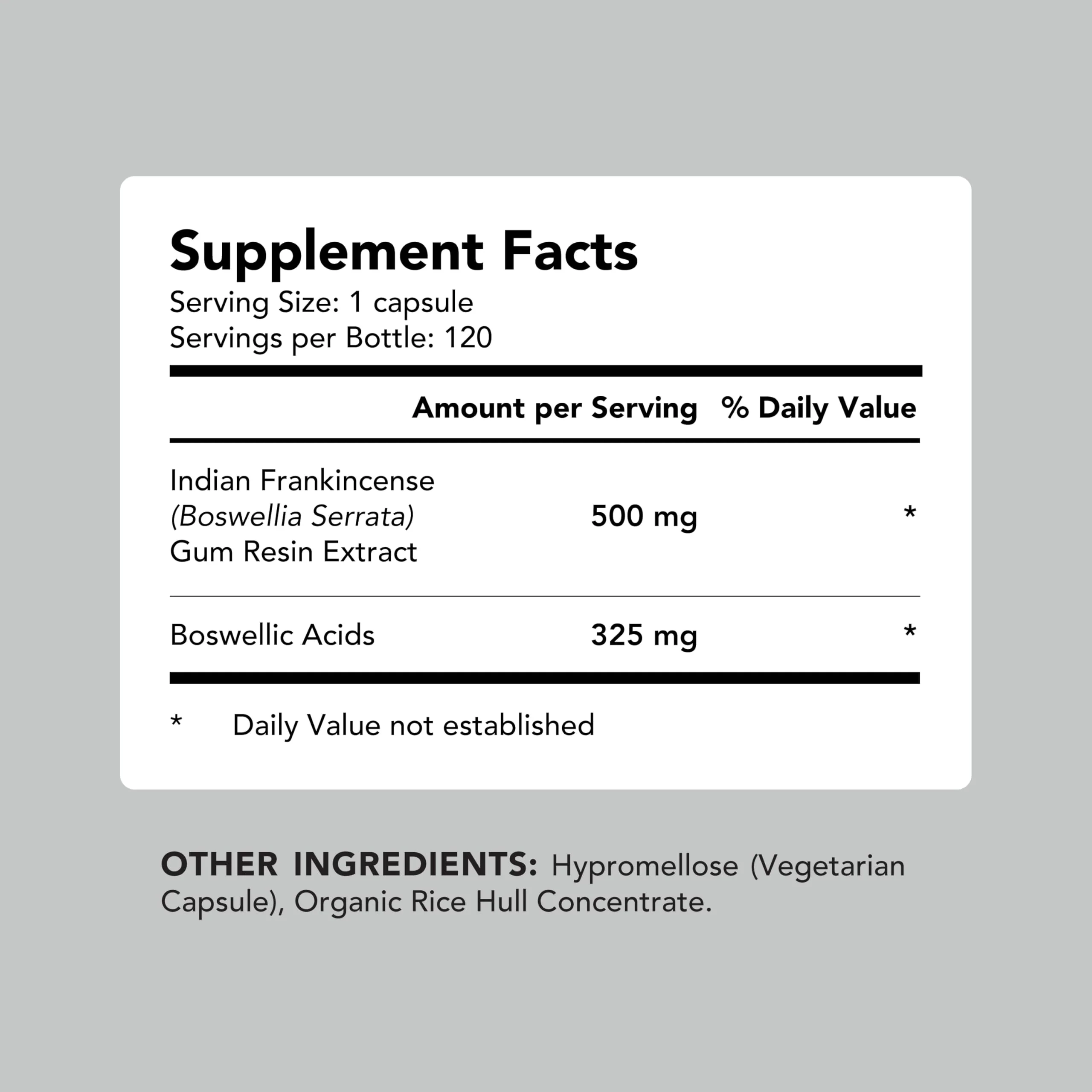 AMANDEAN Boswellia Serrata Extract. 500mg 120 Veggie Capsules. 65% Boswellic Acids with AKBA. Indian Frankincense Inflammation Supplement. Joint Health Support. (Packaging May Vary) - Image 3