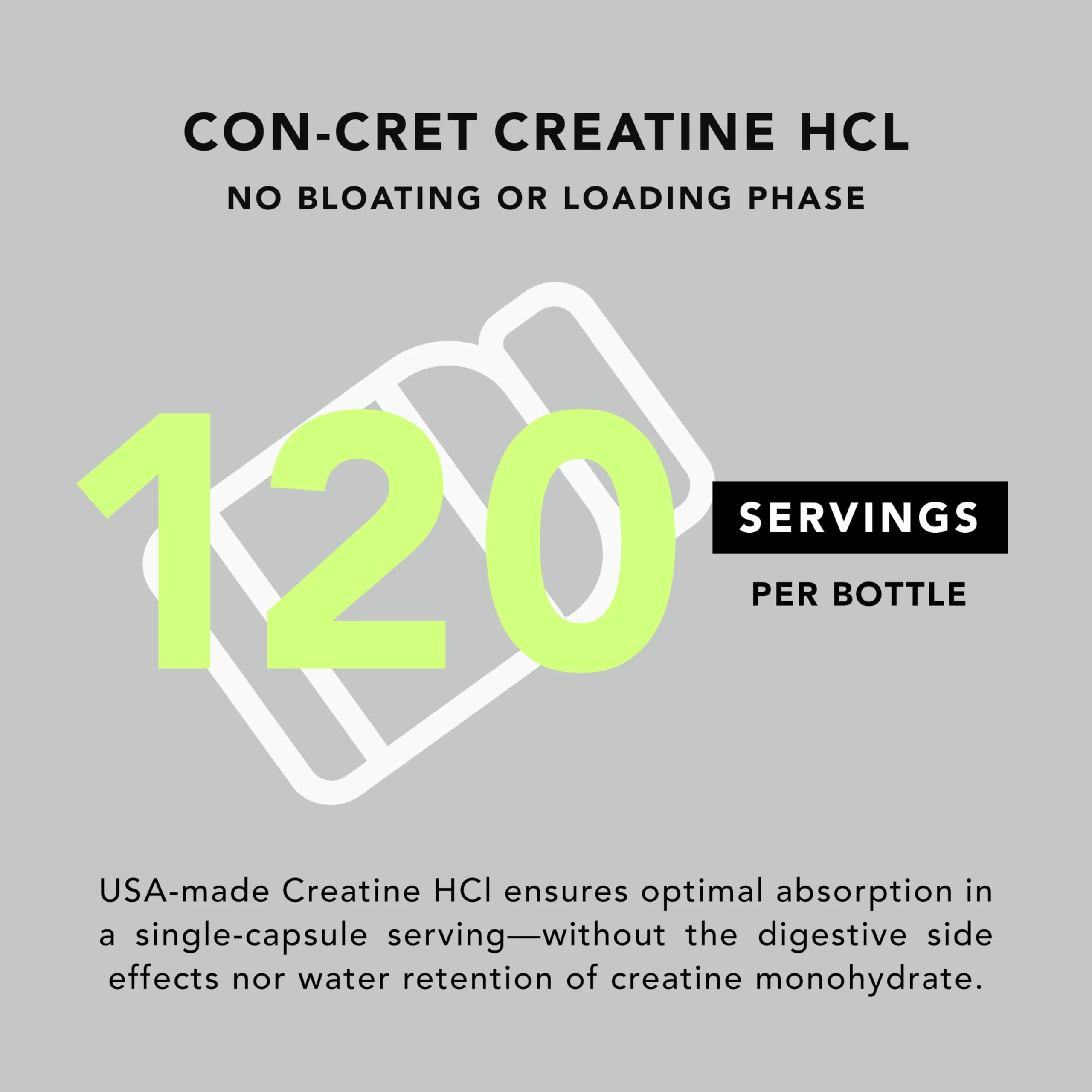 AMANDEAN Creatine HCl Pills. American Made CON-CRET. 120 Capsules. 7X Concentrated vs Monohydrate Powder. No Bloat. Muscle, Energy, Cognitive, Recovery Support for Men & Women. Gluten Free, Non-GMO. - Image 4