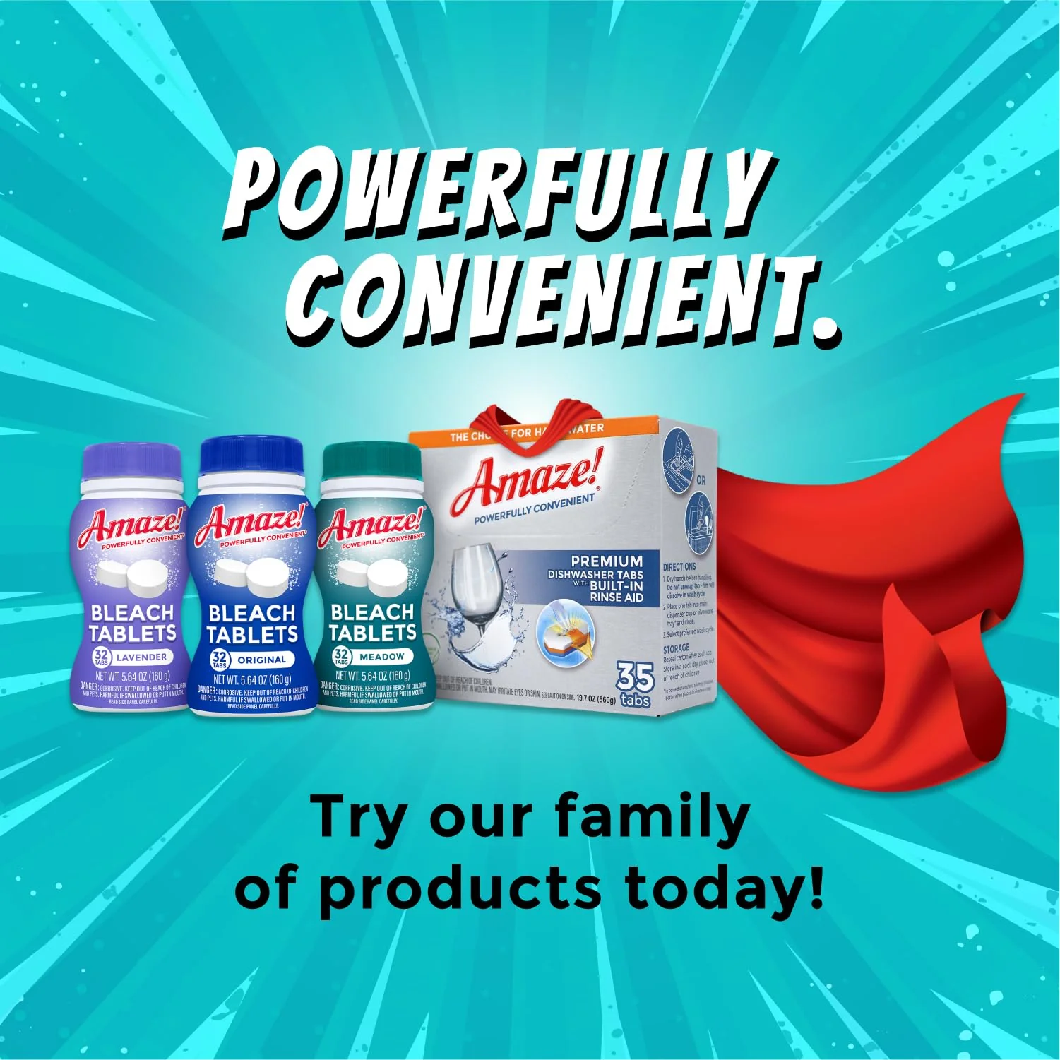 AMAZE Ultra Concentrated Bleach Tablets [32 tablets] - Original Scent - for Laundry, Toilet, and Multipurpose Home Cleaning. No Splash Liquid Bleach Alternative - Image 8