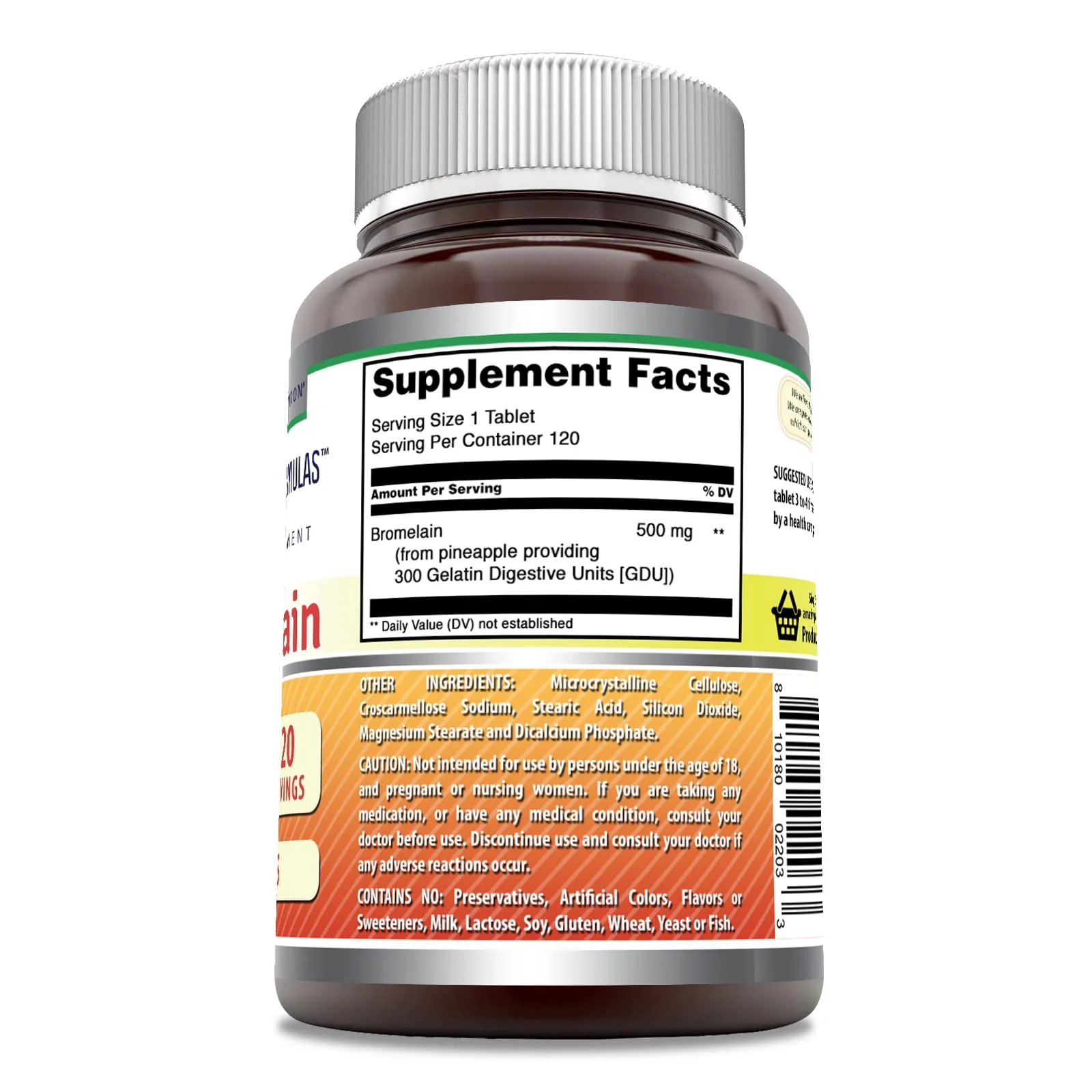 Amazing Formulas Bromelain 500 Mg | Tablets Supplement | Non-GMO | Gluten-Free | Made in USA (Pack of 3 | 120 Count) - Image 2