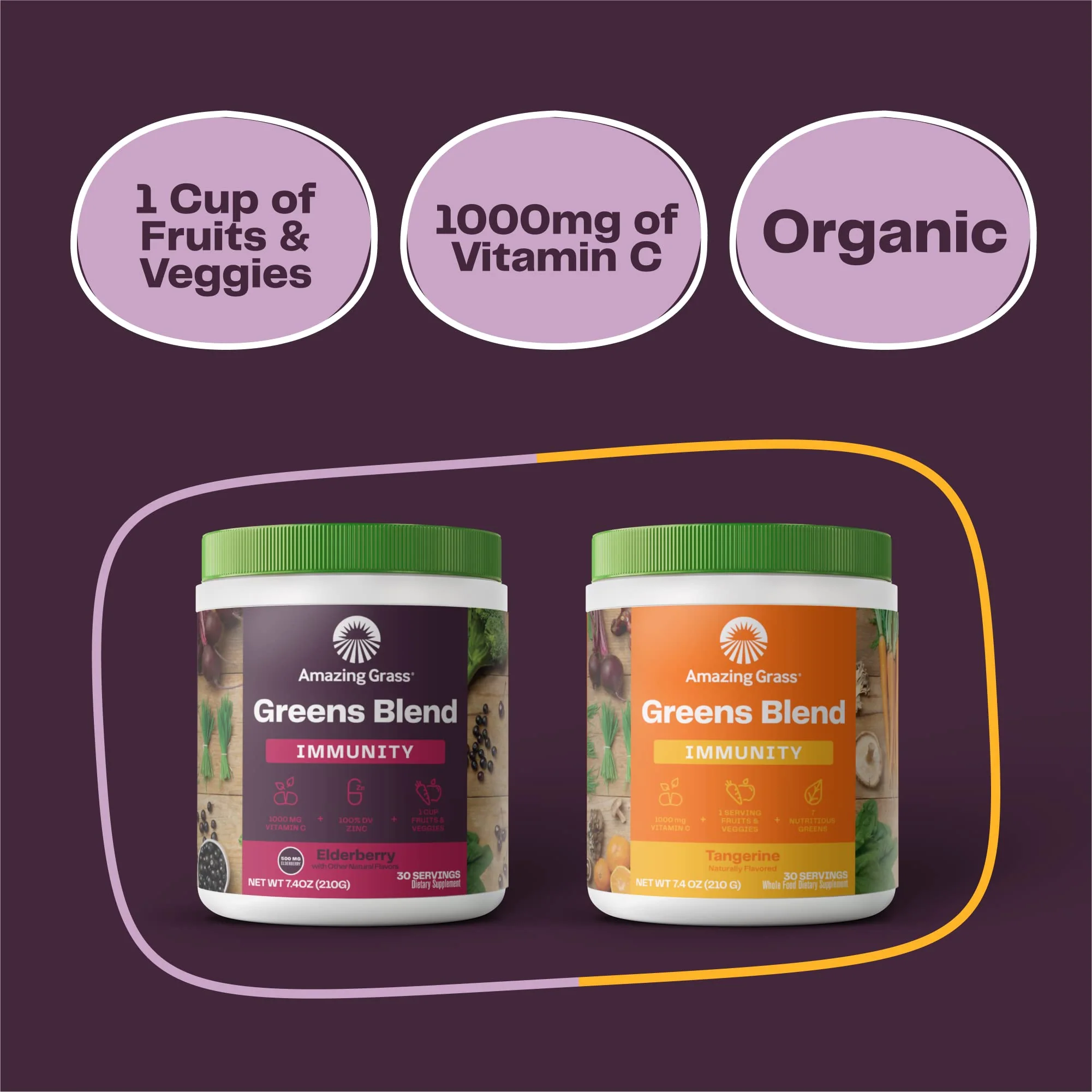 Amazing Grass Greens Blend Superfood Immunity, Super Greens Powder Smoothie Mix for Immune Support, Spirulina, Chlorella, Beet Root, Probiotics, Elderberry, 30 Servings, 7.4 Ounce (Packaging May Vary) - Image 4