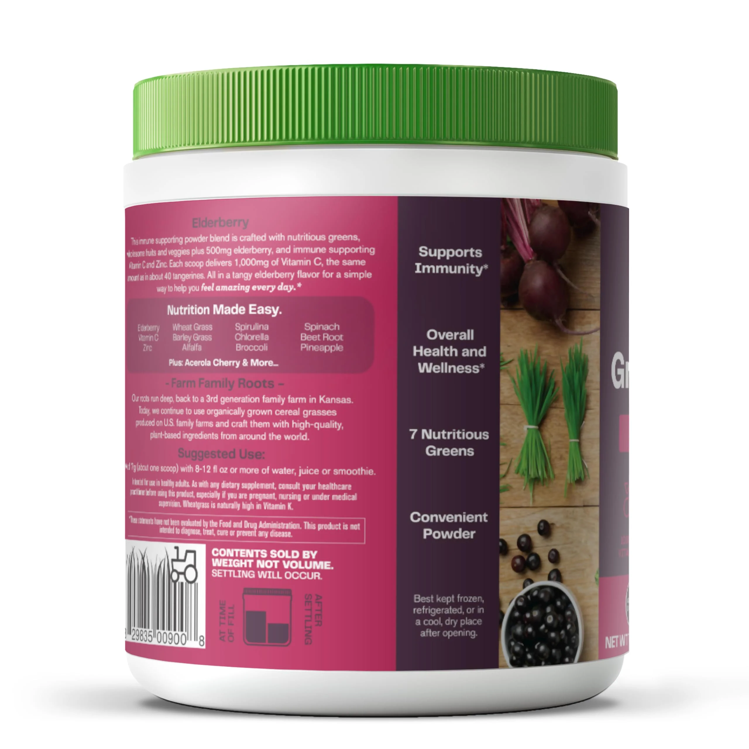Amazing Grass Greens Blend Superfood Immunity, Super Greens Powder Smoothie Mix for Immune Support, Spirulina, Chlorella, Beet Root, Probiotics, Elderberry, 30 Servings, 7.4 Ounce (Packaging May Vary) - Image 7