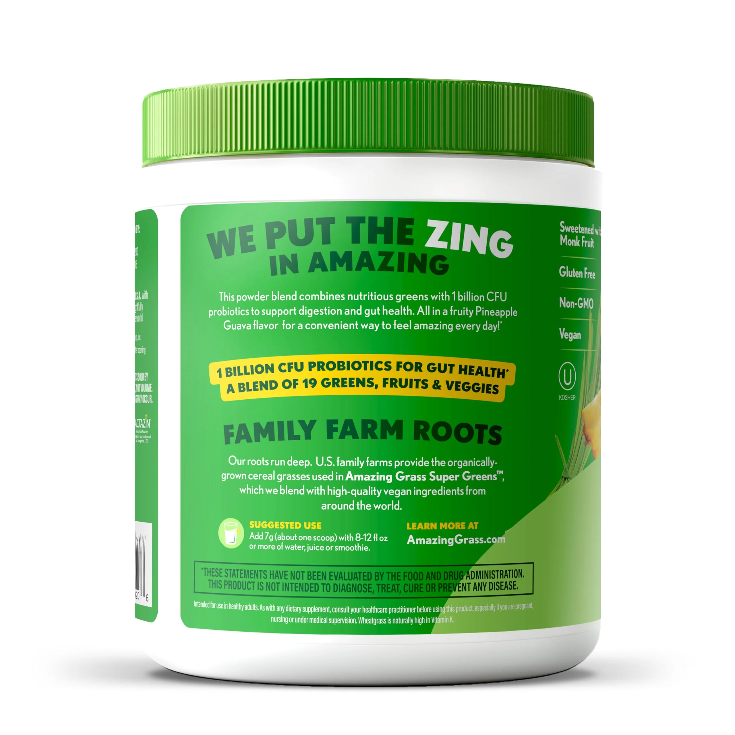 Amazing Grass Super Greens Powder Digest, Organic Greens Blend Smoothie Mix, Digestion Support, Spirulina, Chlorella, Probiotic Drink Mix, Pineapple Guava, 30 Servings, 7.4 Ounce (Packaging May Vary) - Image 8