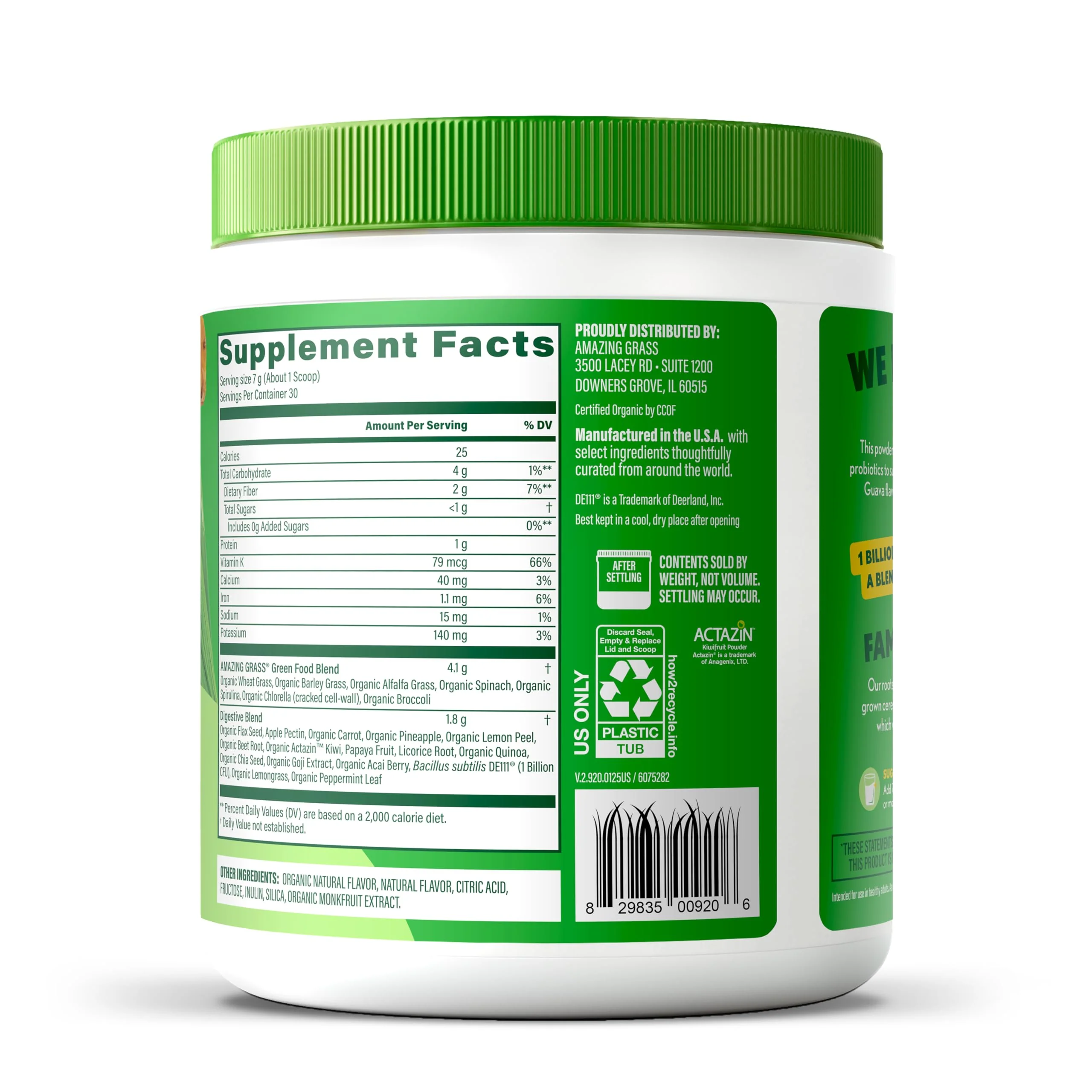 Amazing Grass Super Greens Powder Digest, Organic Greens Blend Smoothie Mix, Digestion Support, Spirulina, Chlorella, Probiotic Drink Mix, Pineapple Guava, 30 Servings, 7.4 Ounce (Packaging May Vary) - Image 9