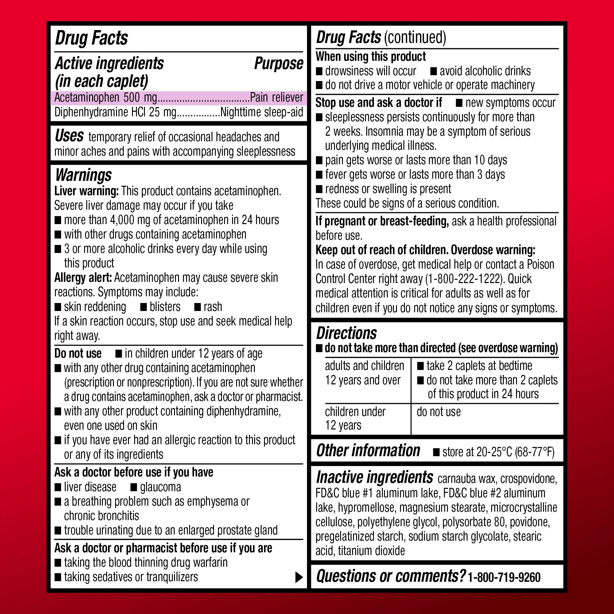 Amazon Basic Care Acetaminophen PM, Pain Reliever Plus Nighttime Sleep Aid, Blue, 100 Count (Pack of 3) - Image 5