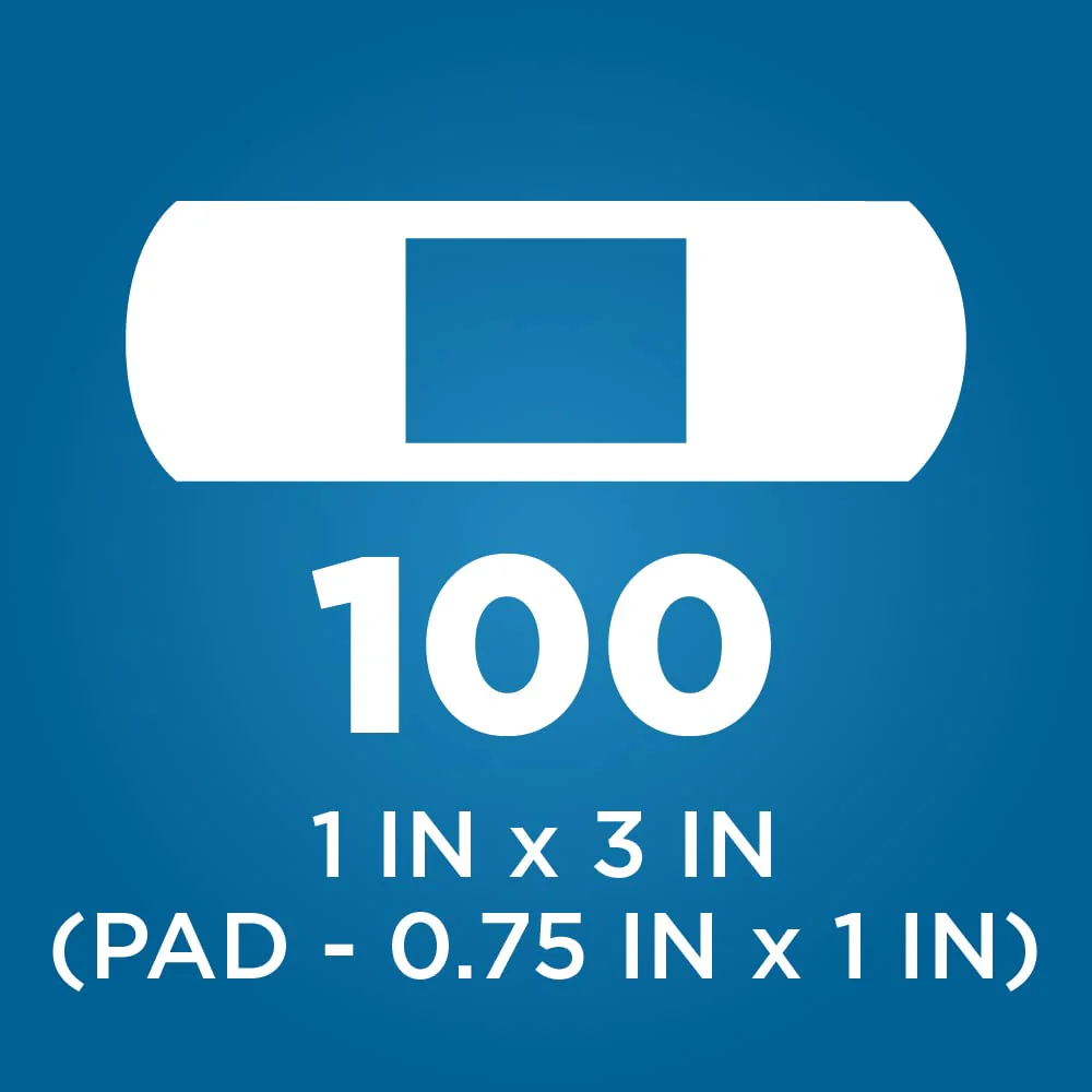 Amazon Basic Care Adhesive Bandages, Flexible Fabric, 100 Count | Pack of 3 | All-One Size | First Aid - Image 5