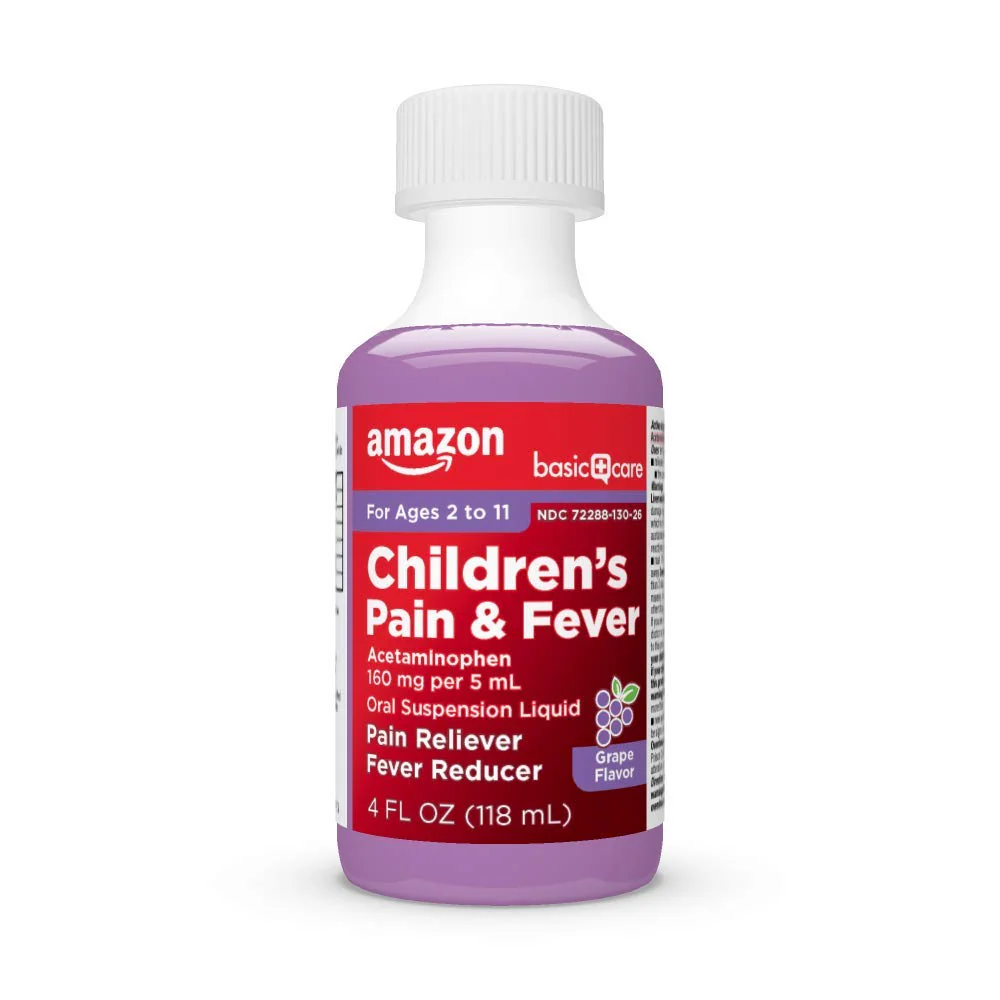 Amazon Basic Care Children's Acetaminophen 160 mg per 5 mL Oral Suspension, Grape Flavor, Pain Reliever and Fever Reducer for Headache, Sore Throat and Toothache, 4 fl oz (Pack of 2) - Image 7