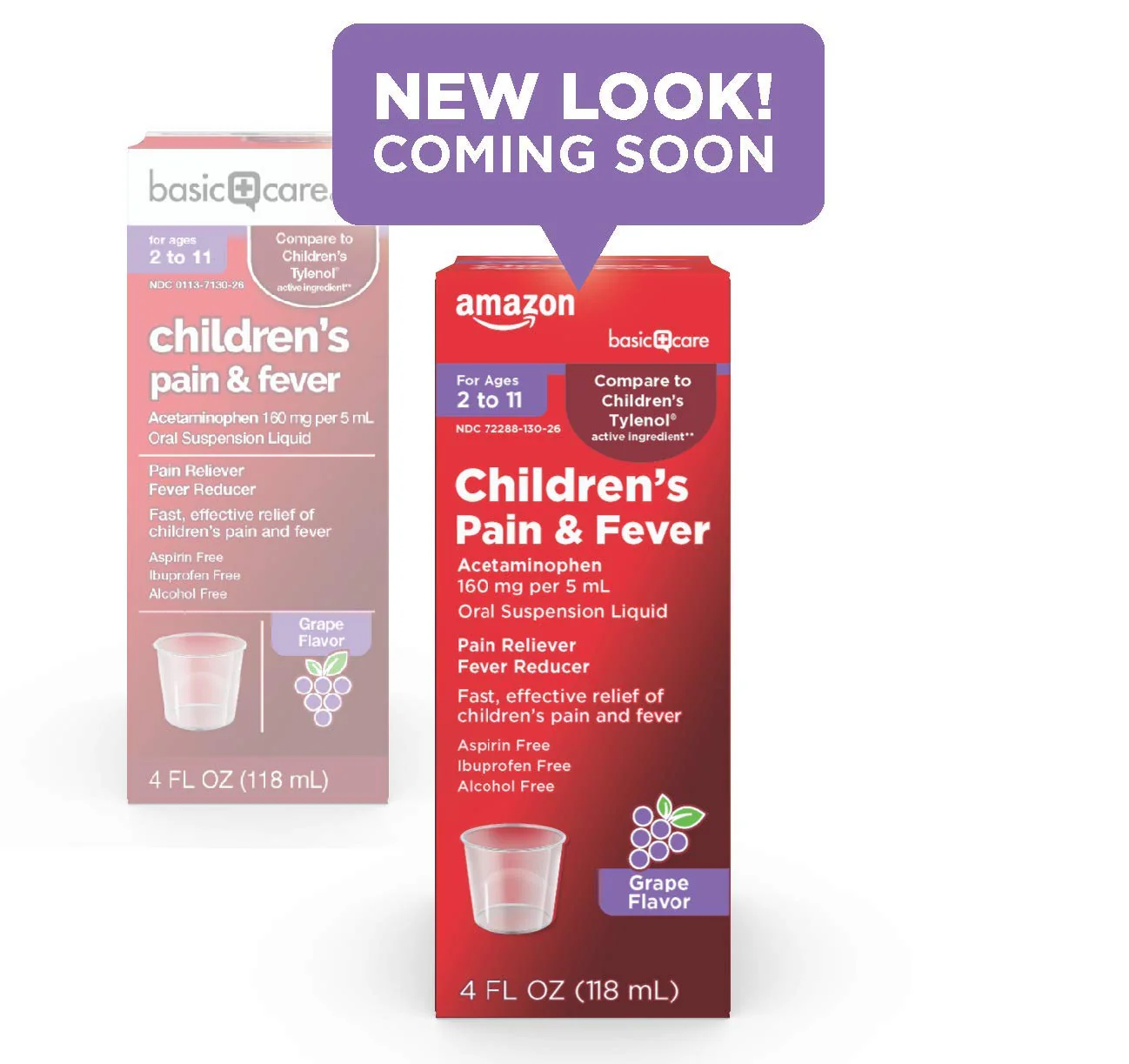Amazon Basic Care Children's Acetaminophen 160 mg per 5 mL Oral Suspension, Grape Flavor, Pain Reliever and Fever Reducer for Headache, Sore Throat and Toothache, 4 fl oz (Pack of 2) - Image 8