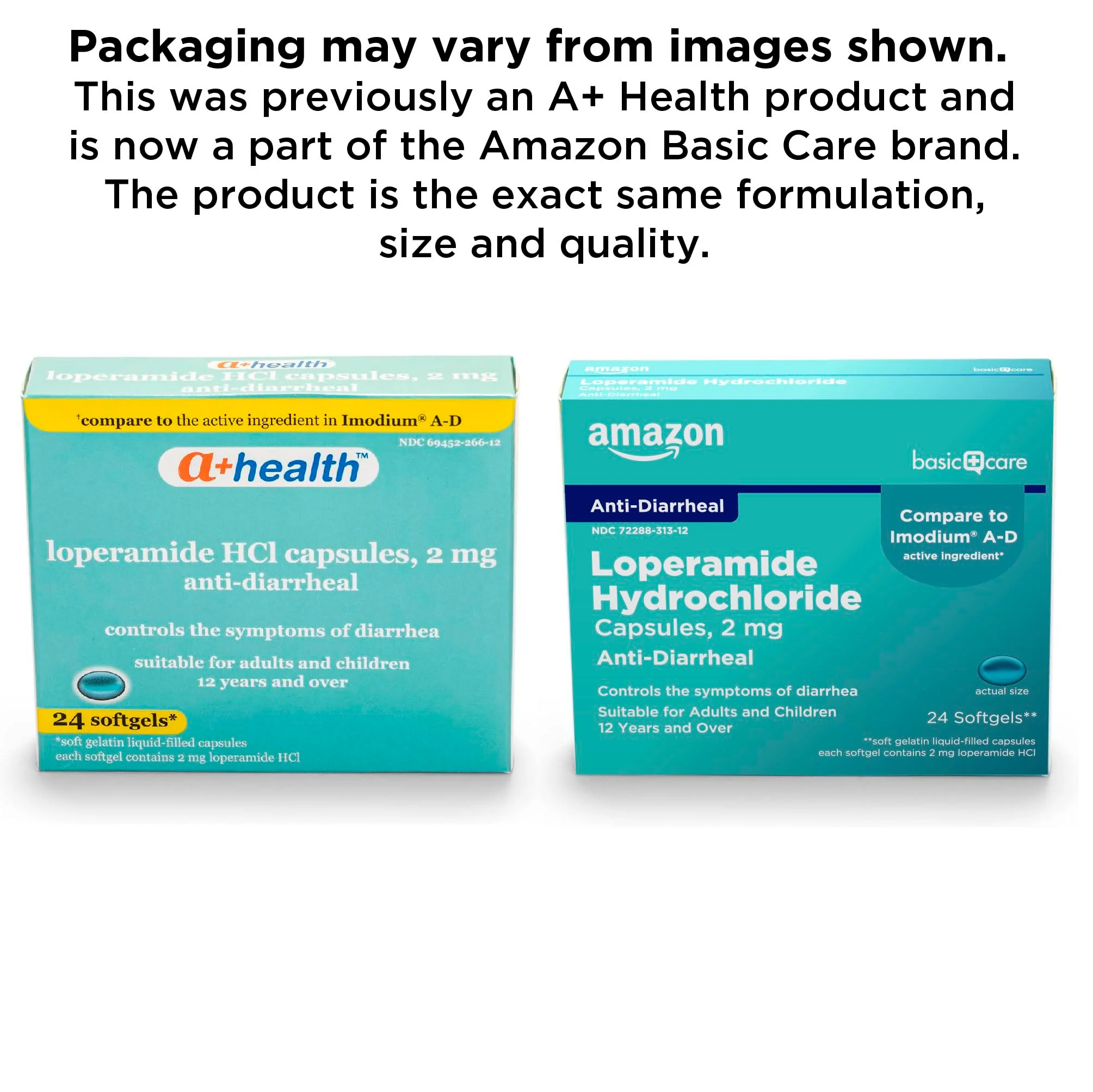 Amazon Basic Care Loperamide Hcl 2 Mg Softgels, Anti-Diarrheal, Easy to Swallow, Controls Symptoms of Traveler's Diarrhea, 24 Count - Image 2