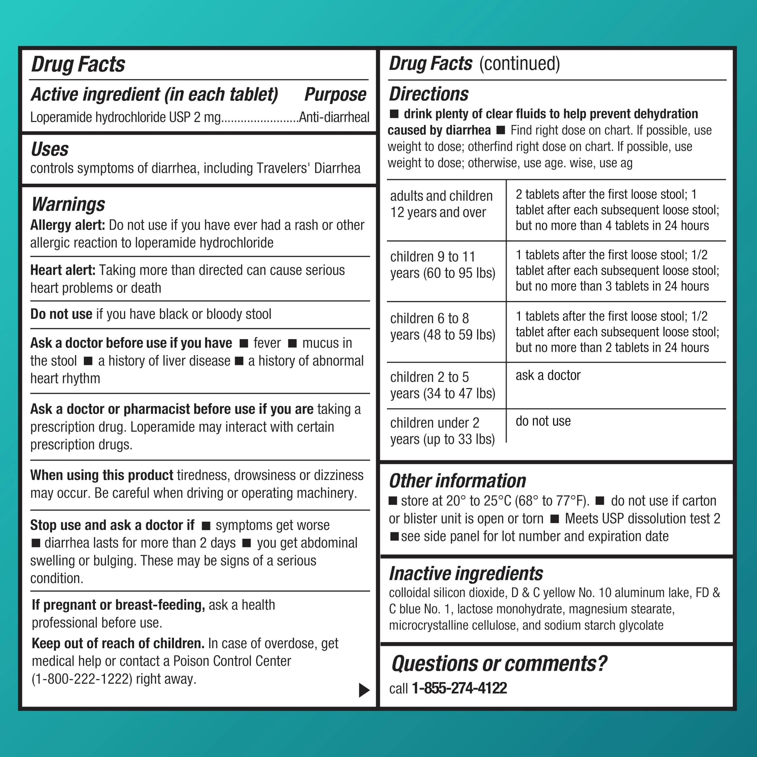 Amazon Basic Care Loperamide Hydrochloride Tablets, 2 mg, Anti-Diarrheal, 24 Count (Pack of 1) - Image 3