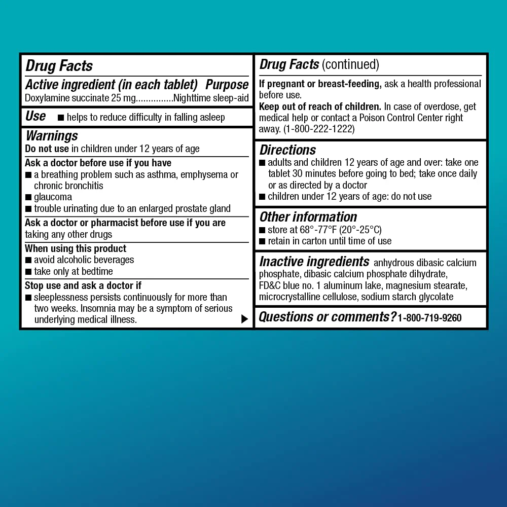 Amazon Basic Care Nighttime Sleep Aid Tablets for Adults, Doxylamine Succinate 25 mg, 96 Count - Image 4