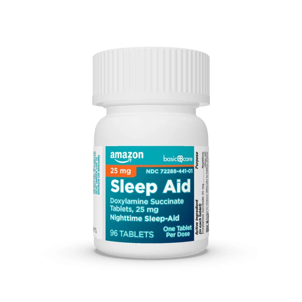 Amazon Basic Care Nighttime Sleep Aid Tablets for Adults, Doxylamine Succinate 25 mg, 96 Count - Image 5