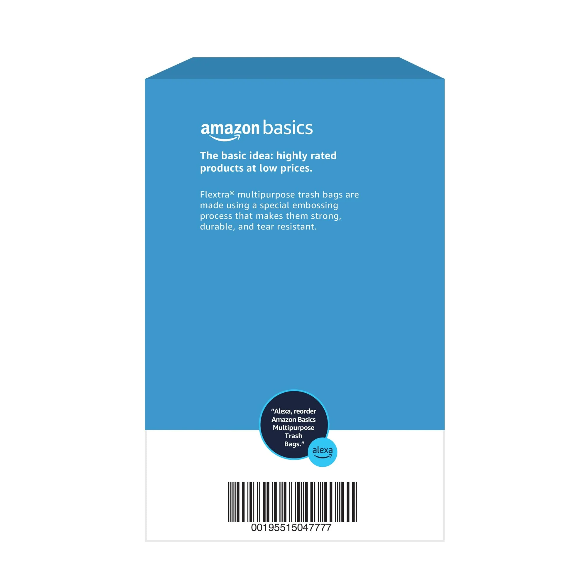 Amazon Basics 30 Gallon Flextra Strength Multipurpose Drawstring Trash Bags, 20% Post Consumer Recycled Material, Tear Resistant, Black, 50 Count - Image 6