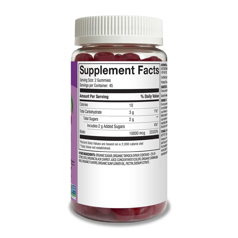 Amazon Basics Biotin 10,000mcg Gummy, 90 Count - Image 3