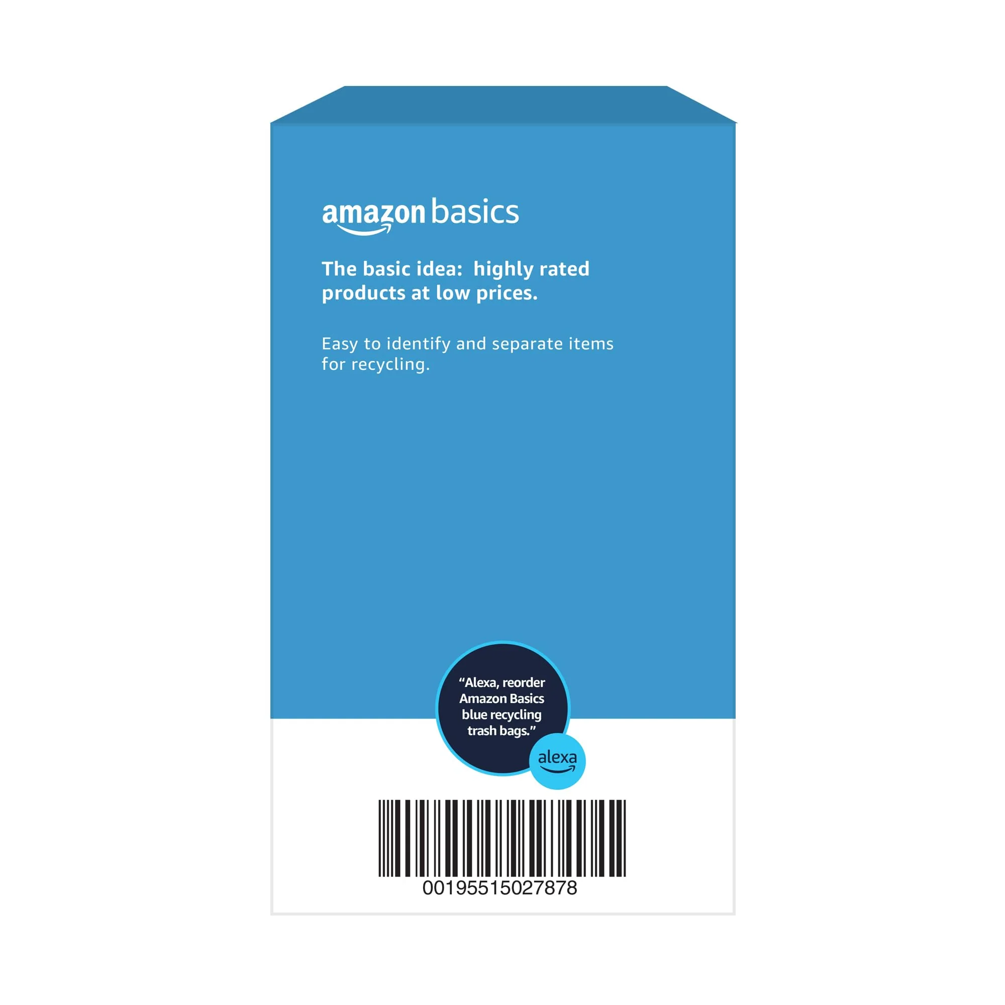 Amazon Basics Blue Recycling Drawstring Trash Bags, Tall Kitchen, Unscented, 13 Gallon, 60 Count - Image 5